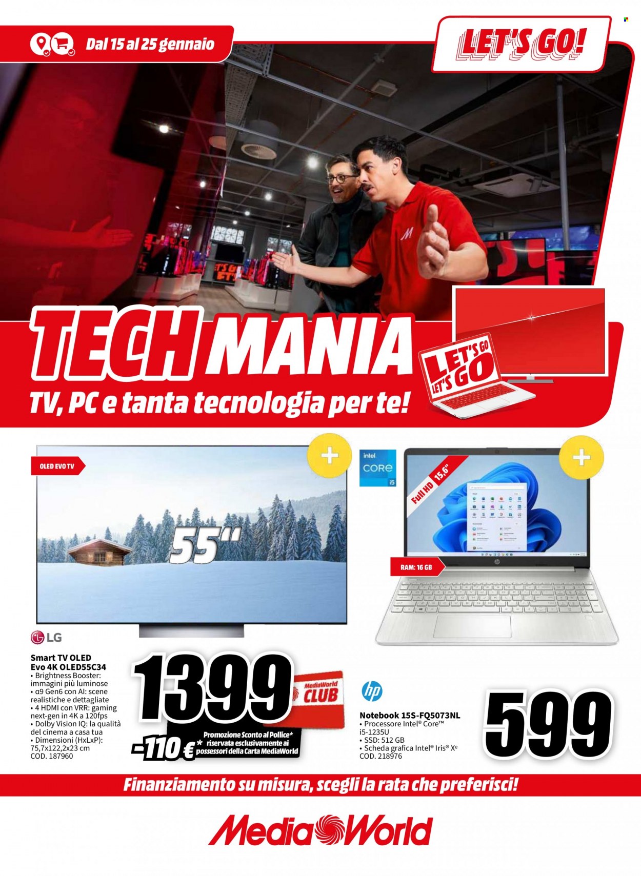 Volantino MediaWorld - 15/1/2024 - 25/1/2024. Pagina 1