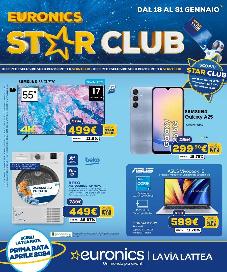 Volantino Euronics - 18/1/2024 - 31/1/2024. Pagina 1