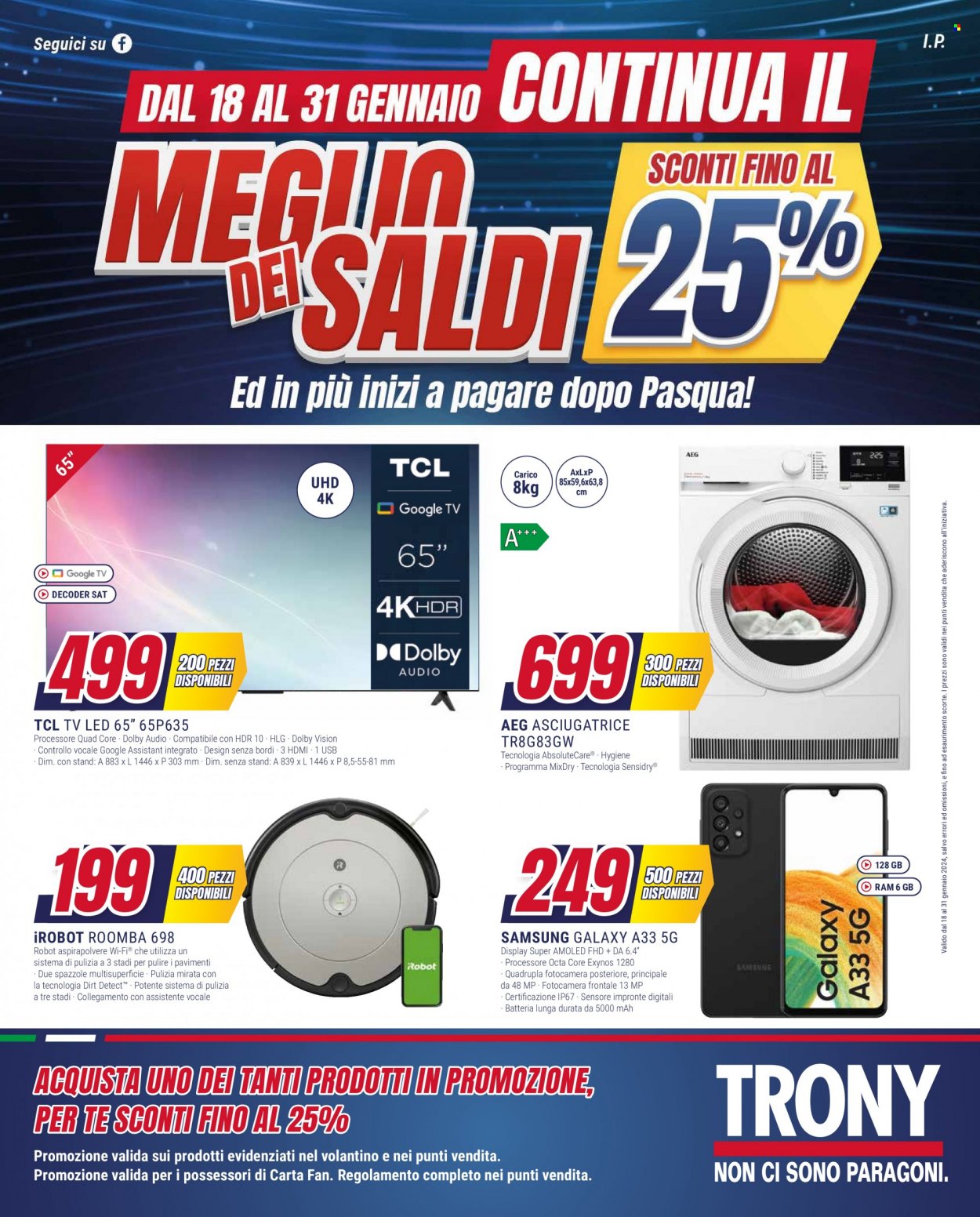 Volantino Trony - 18/1/2024 - 31/1/2024. Pagina 1