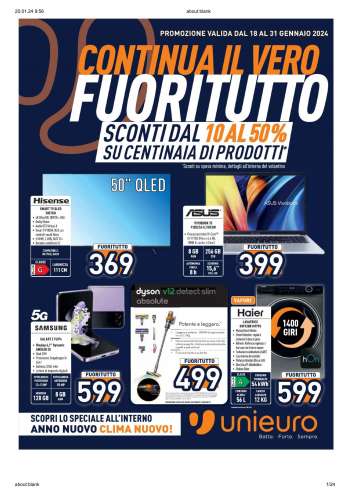 Volantino Unieuro - 18/1/2024 - 31/1/2024.