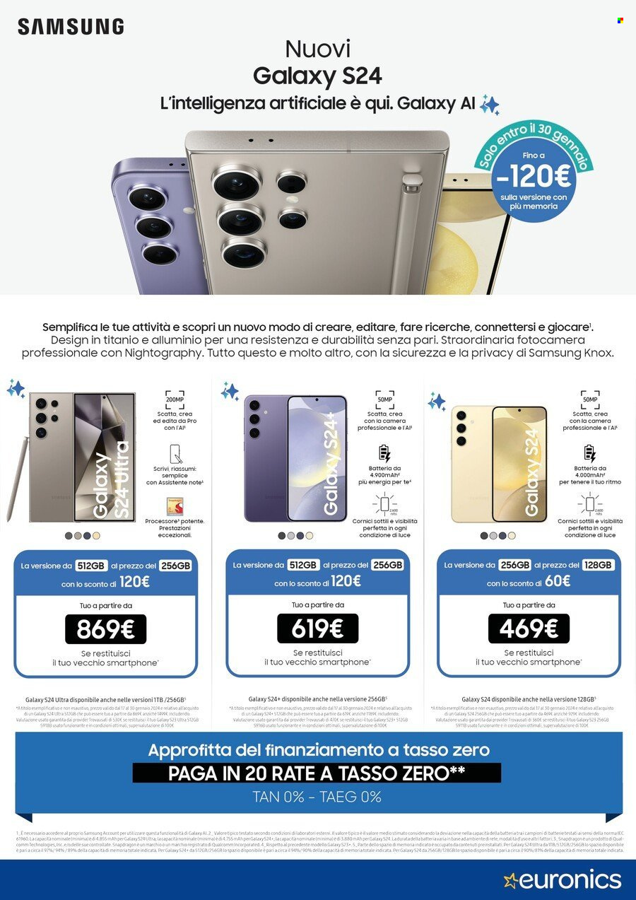 Volantino Euronics - 18/1/2024 - 31/1/2024. Pagina 1