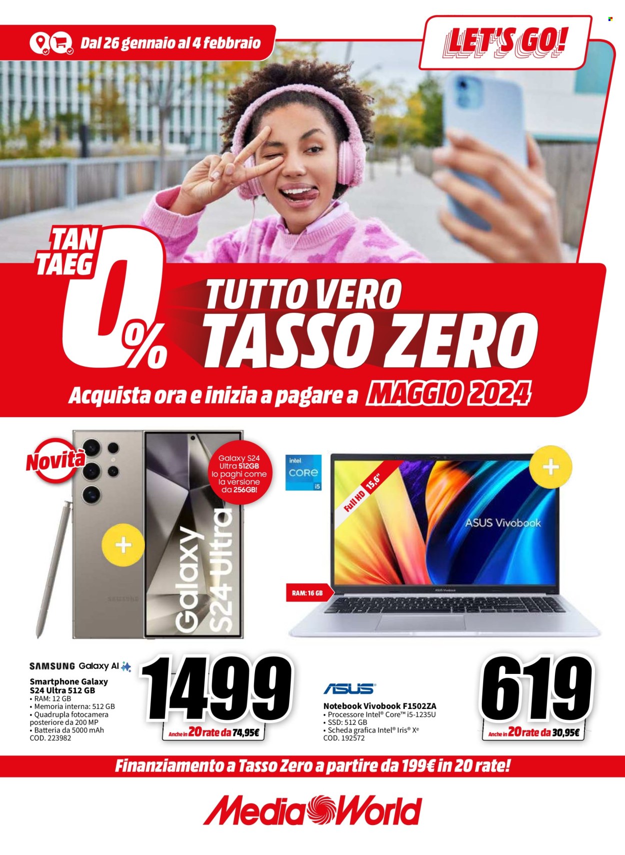 Volantino MediaWorld - 26/1/2024 - 4/2/2024. Pagina 1
