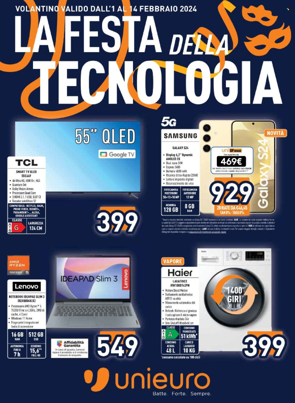 Volantino Unieuro - 1/2/2024 - 14/2/2024. Pagina 1