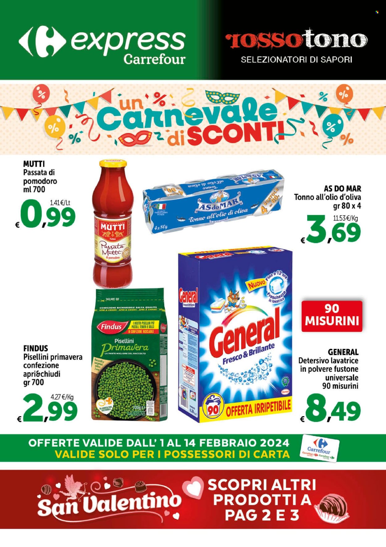 Volantino Carrefour - 1/2/2024 - 14/2/2024. Pagina 1
