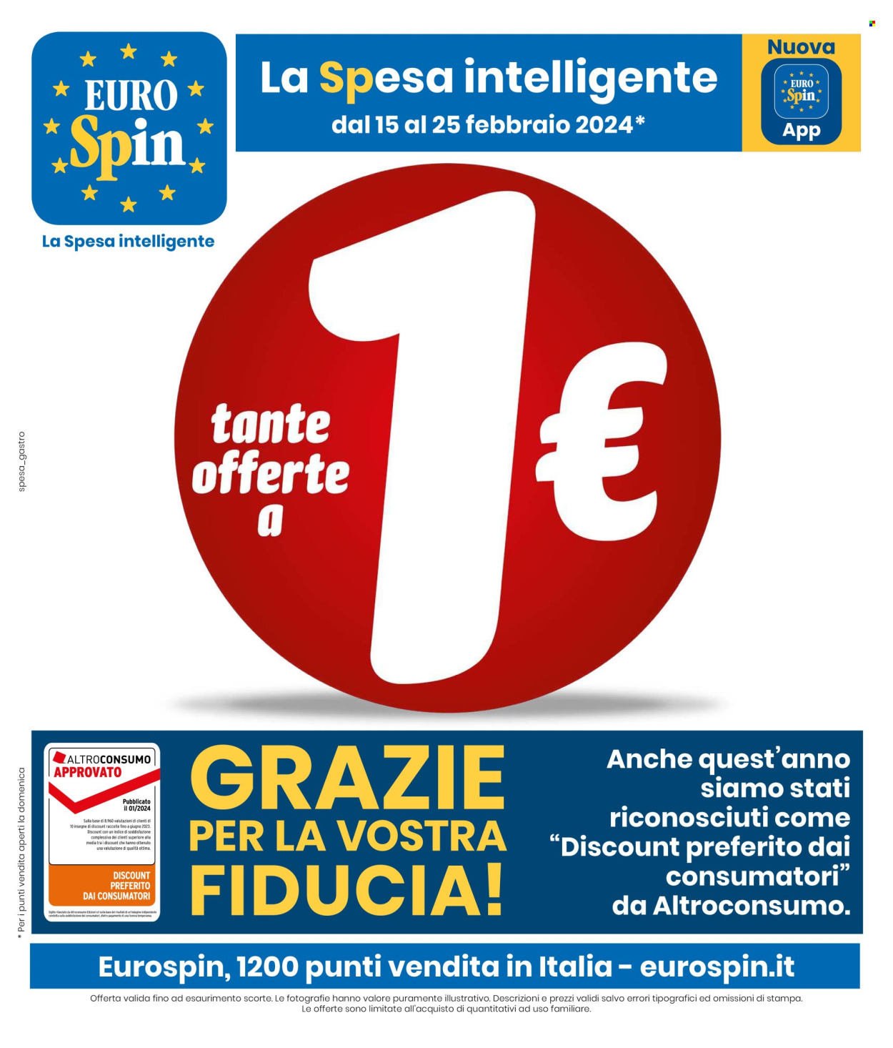 Volantino EuroSpin - 15/2/2024 - 25/2/2024. Pagina 1