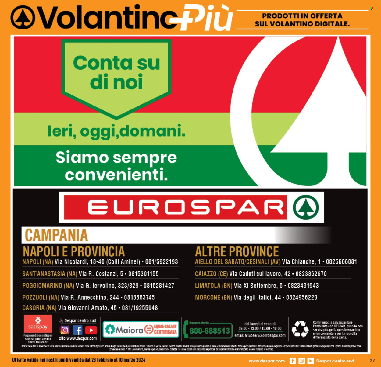 Volantino Eurospar - 26/2/2024 - 10/3/2024. Pagina 27