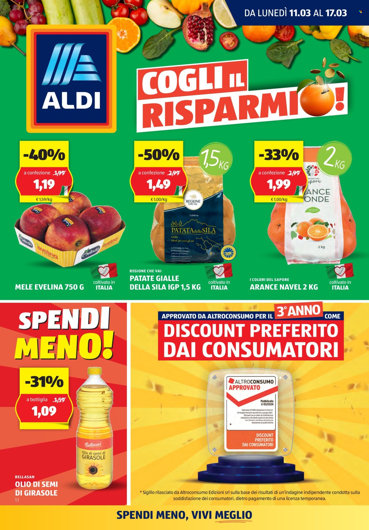 Volantino Aldi - 11/3/2024 - 17/3/2024. Pagina 1