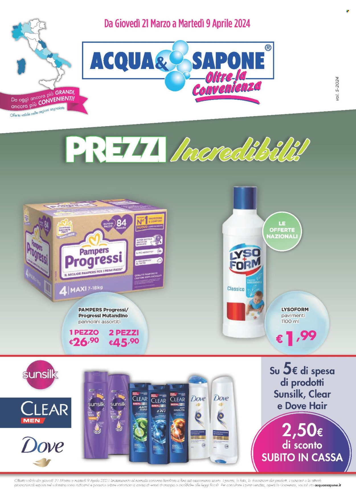 Volantino Acqua & Sapone - 21/3/2024 - 9/4/2024. Pagina 1