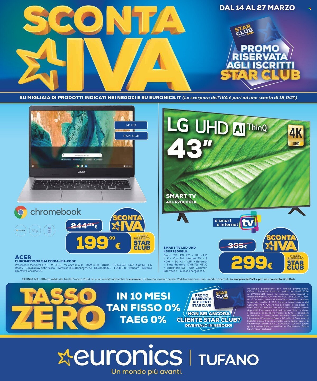 Volantino Euronics - 14/3/2024 - 27/3/2024. Pagina 1