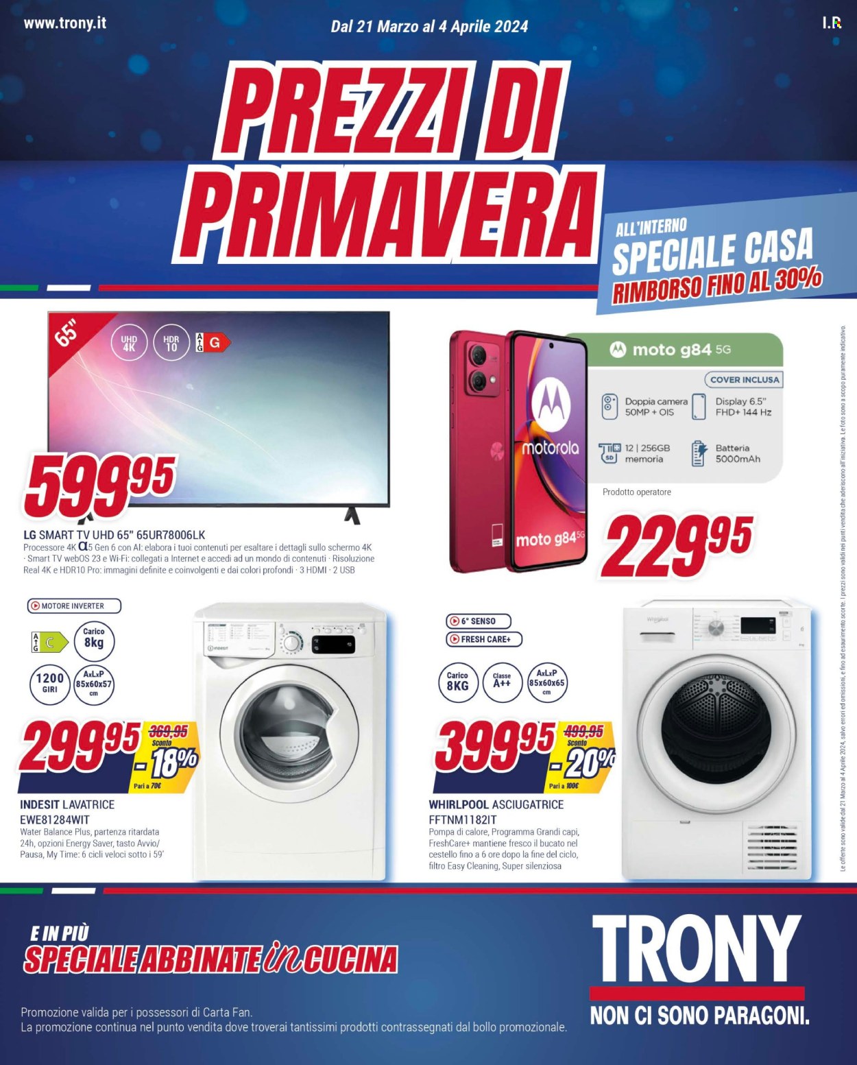 Volantino Trony - 21/3/2024 - 4/4/2024. Pagina 1