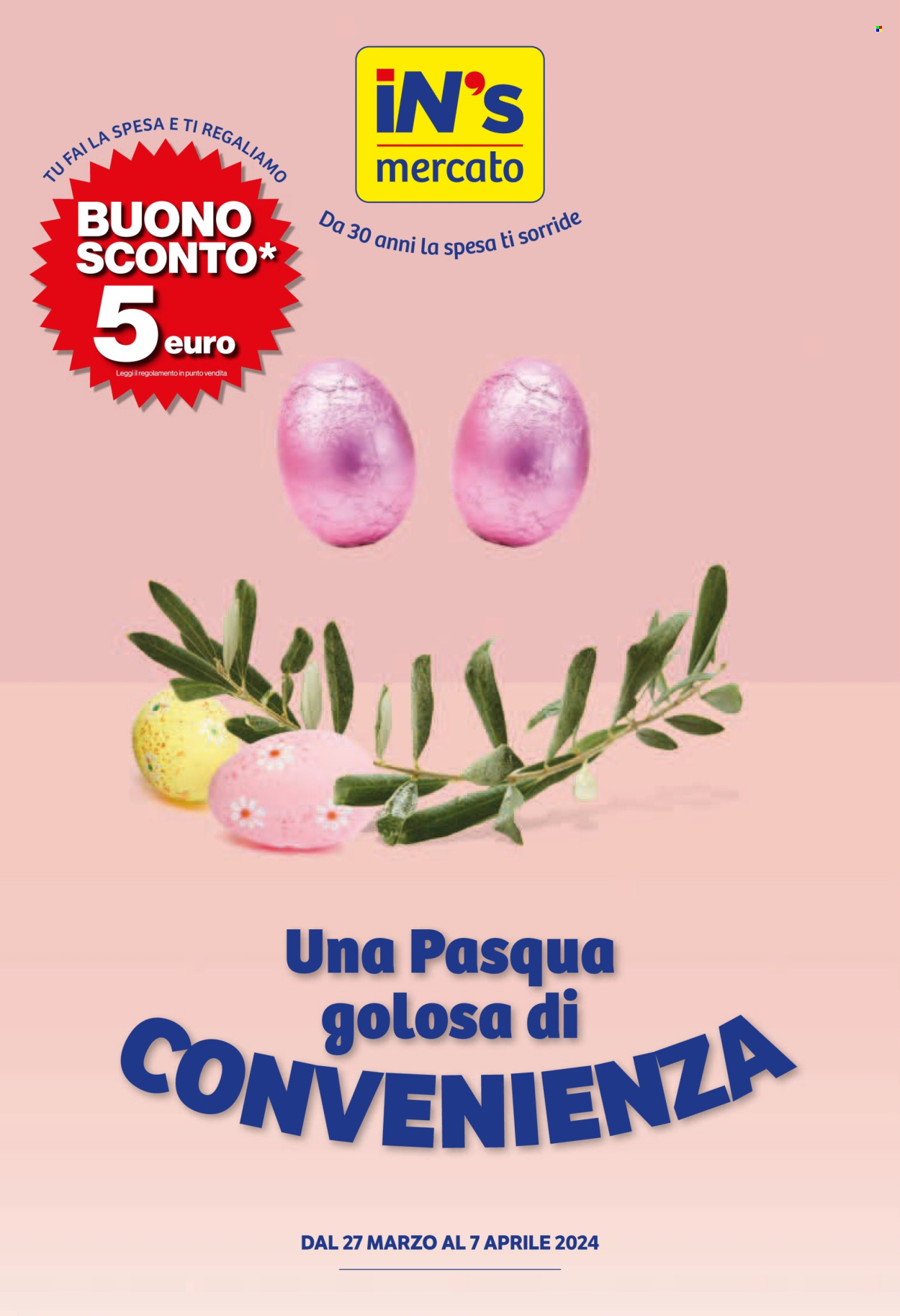 Leták iN's Mercato - 27.3.2024 - 7.4.2024. Strana 1