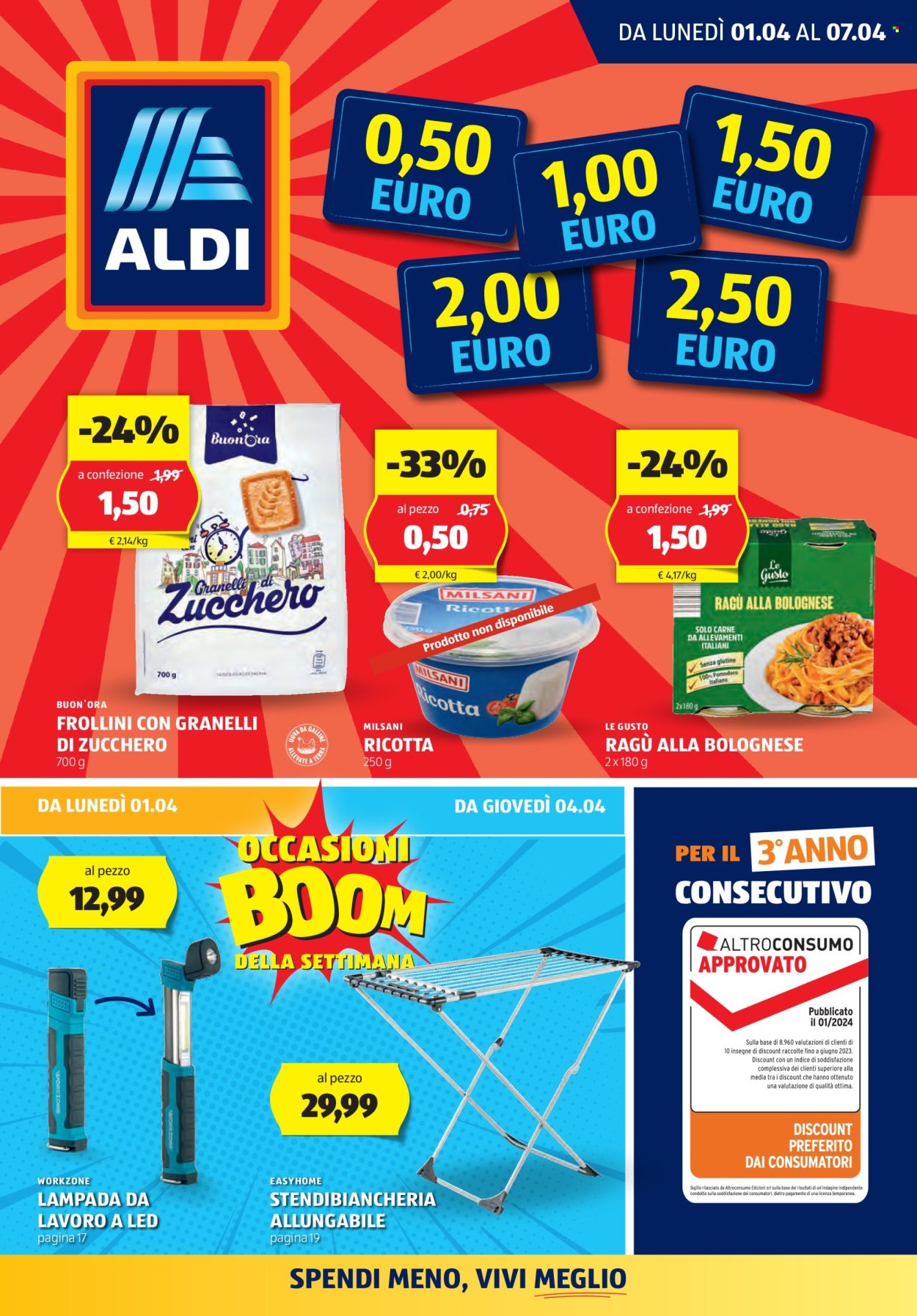 Volantino Aldi - 1/4/2024 - 7/4/2024. Pagina 1