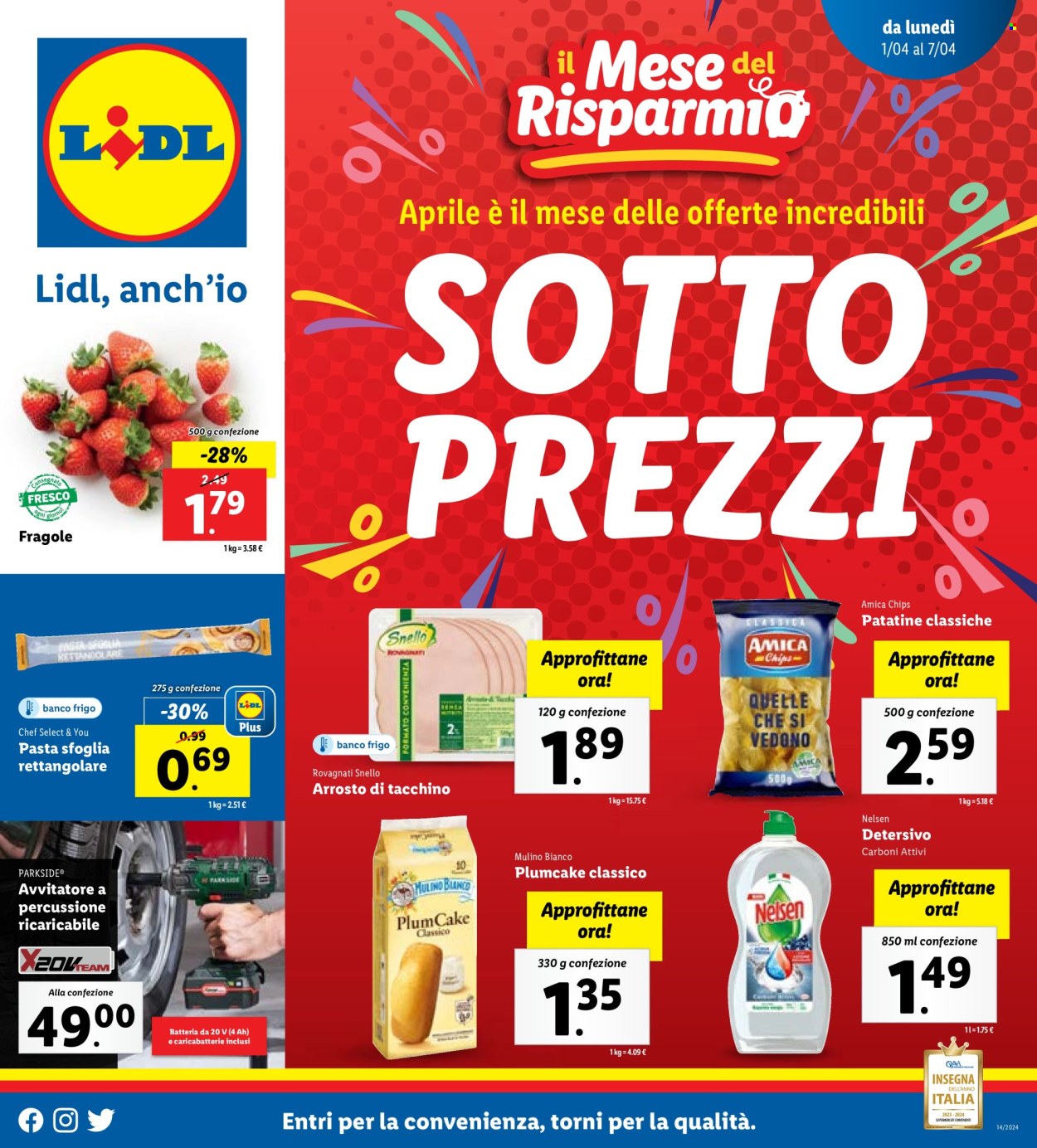 Volantino Lidl - 1/4/2024 - 7/4/2024. Pagina 1