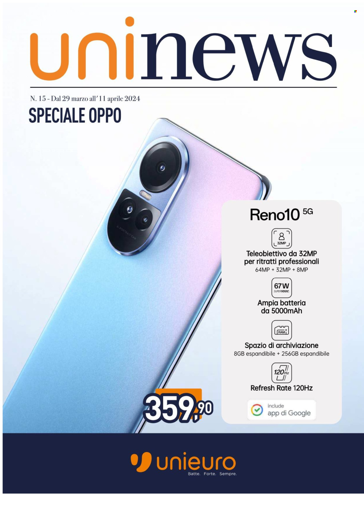 Volantino Unieuro - 29/3/2024 - 11/4/2024. Pagina 1