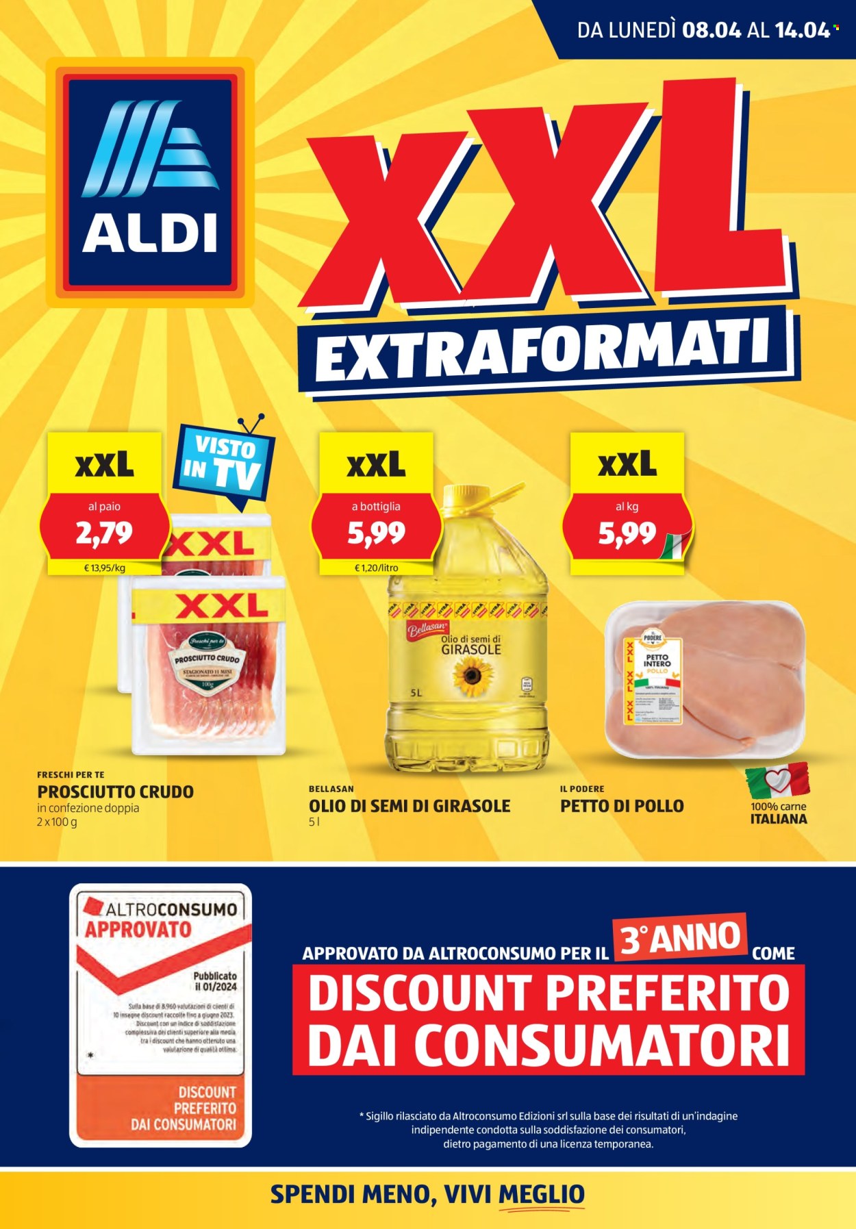 Volantino Aldi - 8/4/2024 - 14/4/2024. Pagina 1