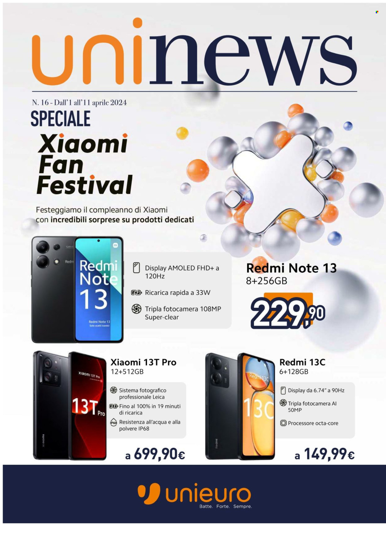 Volantino Unieuro - 1/4/2024 - 11/4/2024. Pagina 1