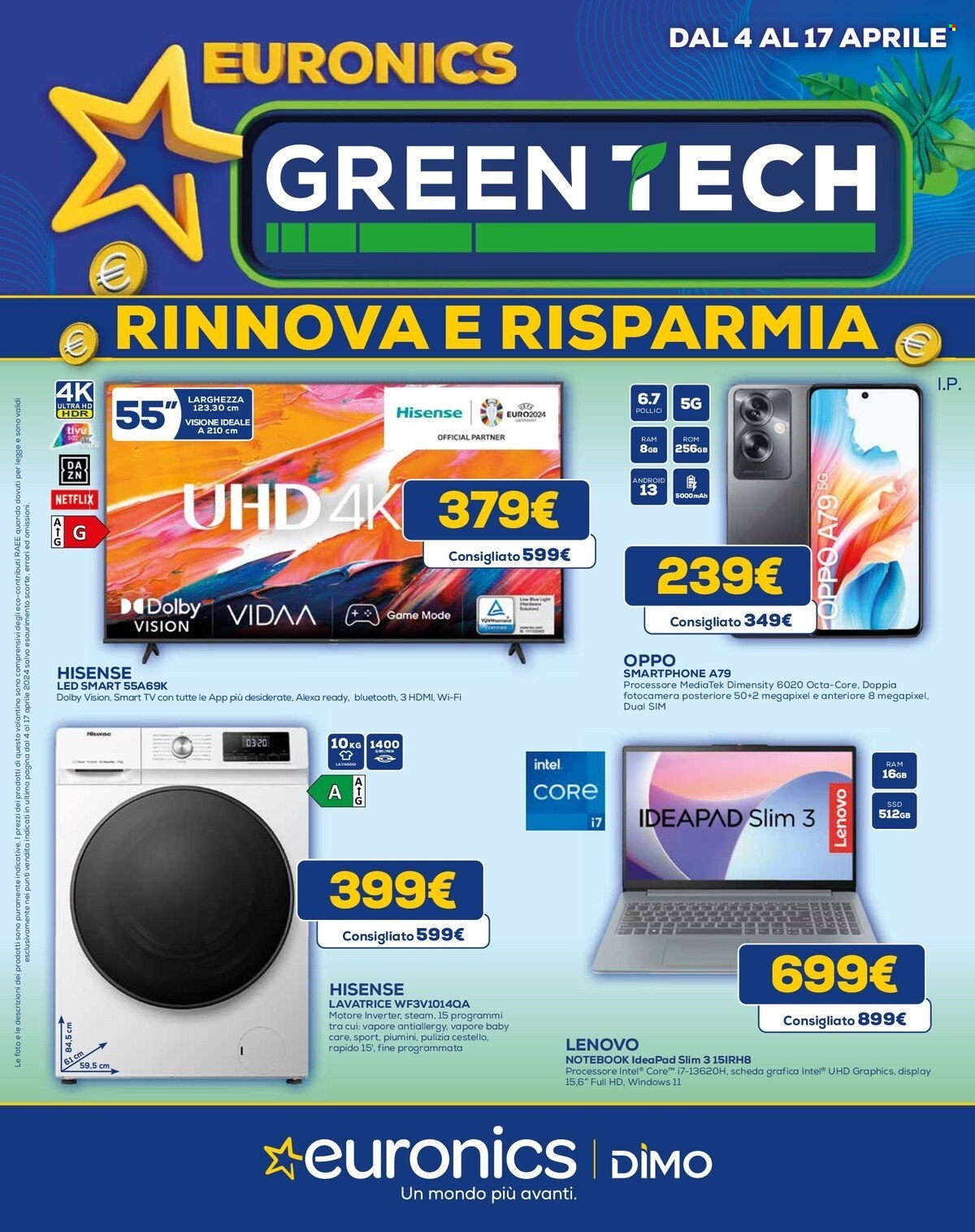 Volantino Euronics - 4/4/2024 - 17/4/2024. Pagina 1