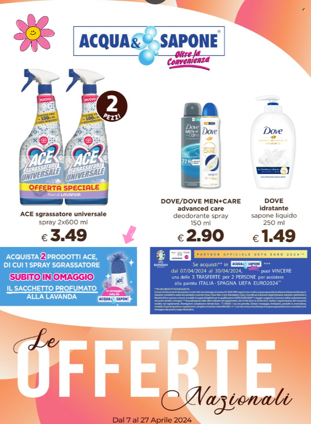 Leták Acqua & Sapone - 7.4.2024 - 27.4.2024. Strana 1