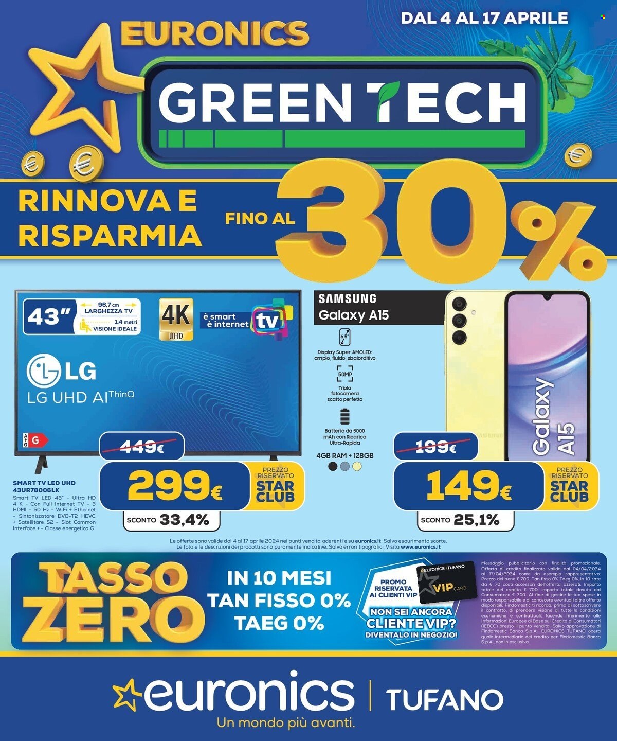 Volantino Euronics - 4/4/2024 - 17/4/2024. Pagina 1