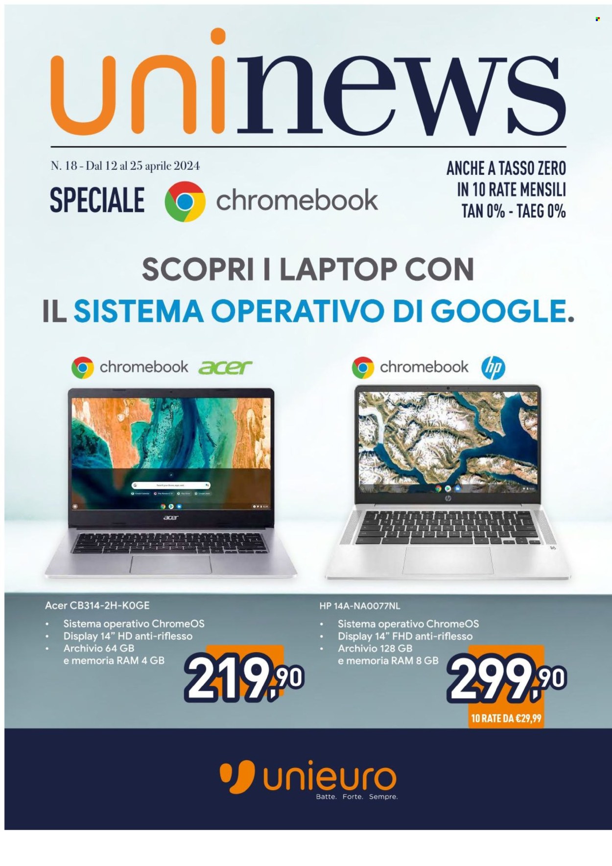 Volantino Unieuro - 12/4/2024 - 25/4/2024. Pagina 1