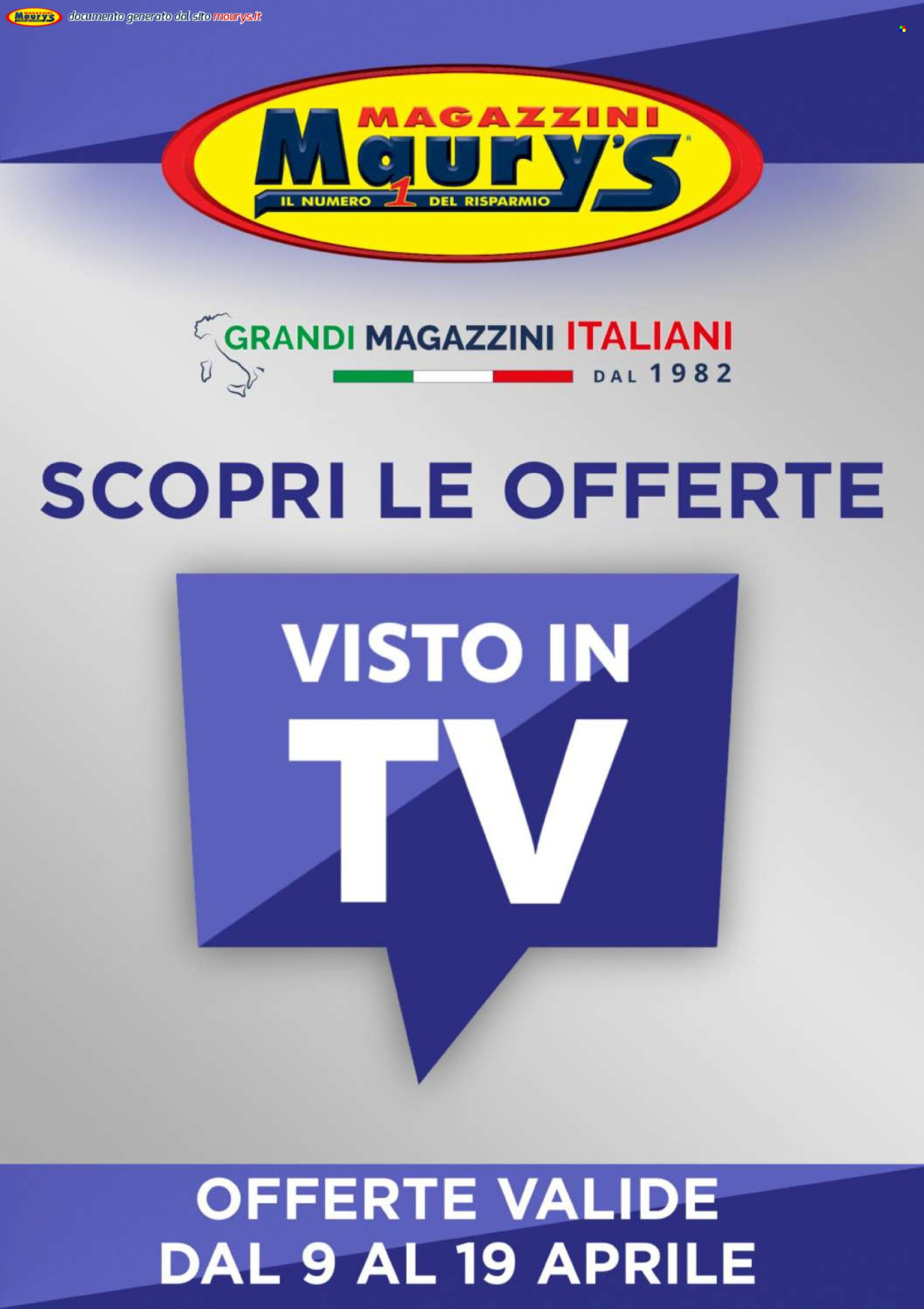 Volantino Maury's - 9/4/2024 - 19/4/2024. Pagina 1