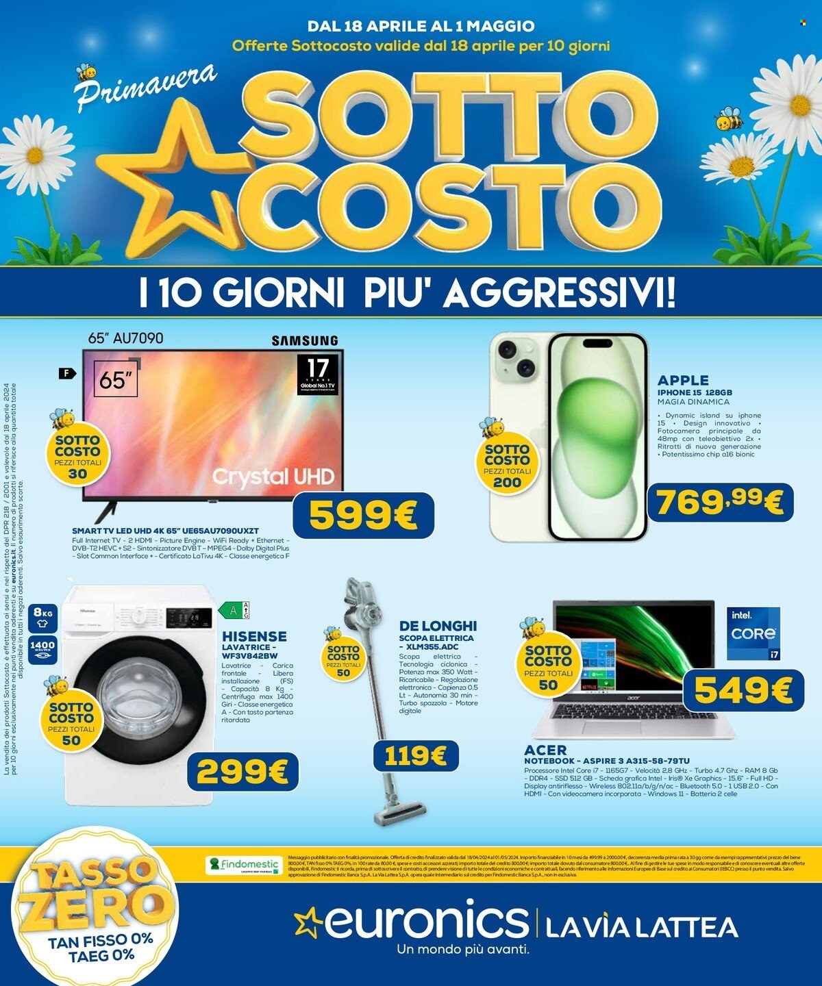 Volantino Euronics - 18/4/2024 - 1/5/2024. Pagina 1