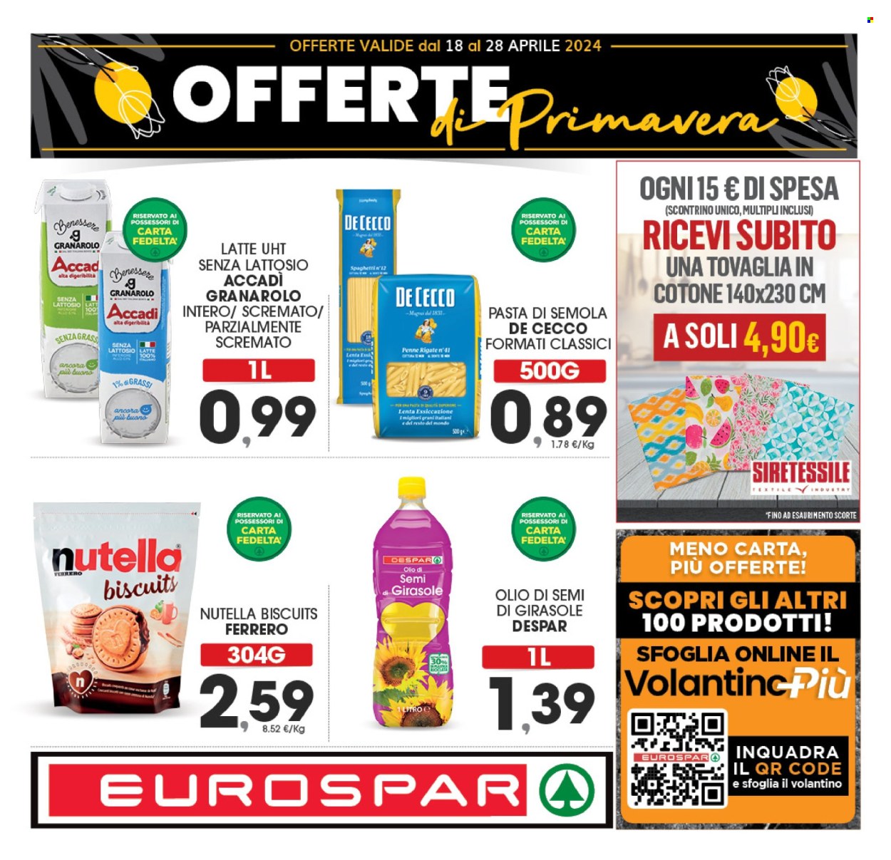Volantino Eurospar - 18/4/2024 - 28/4/2024. Pagina 1