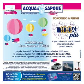 Volantino Acqua & Sapone - 22/4/2024 - 5/5/2024.