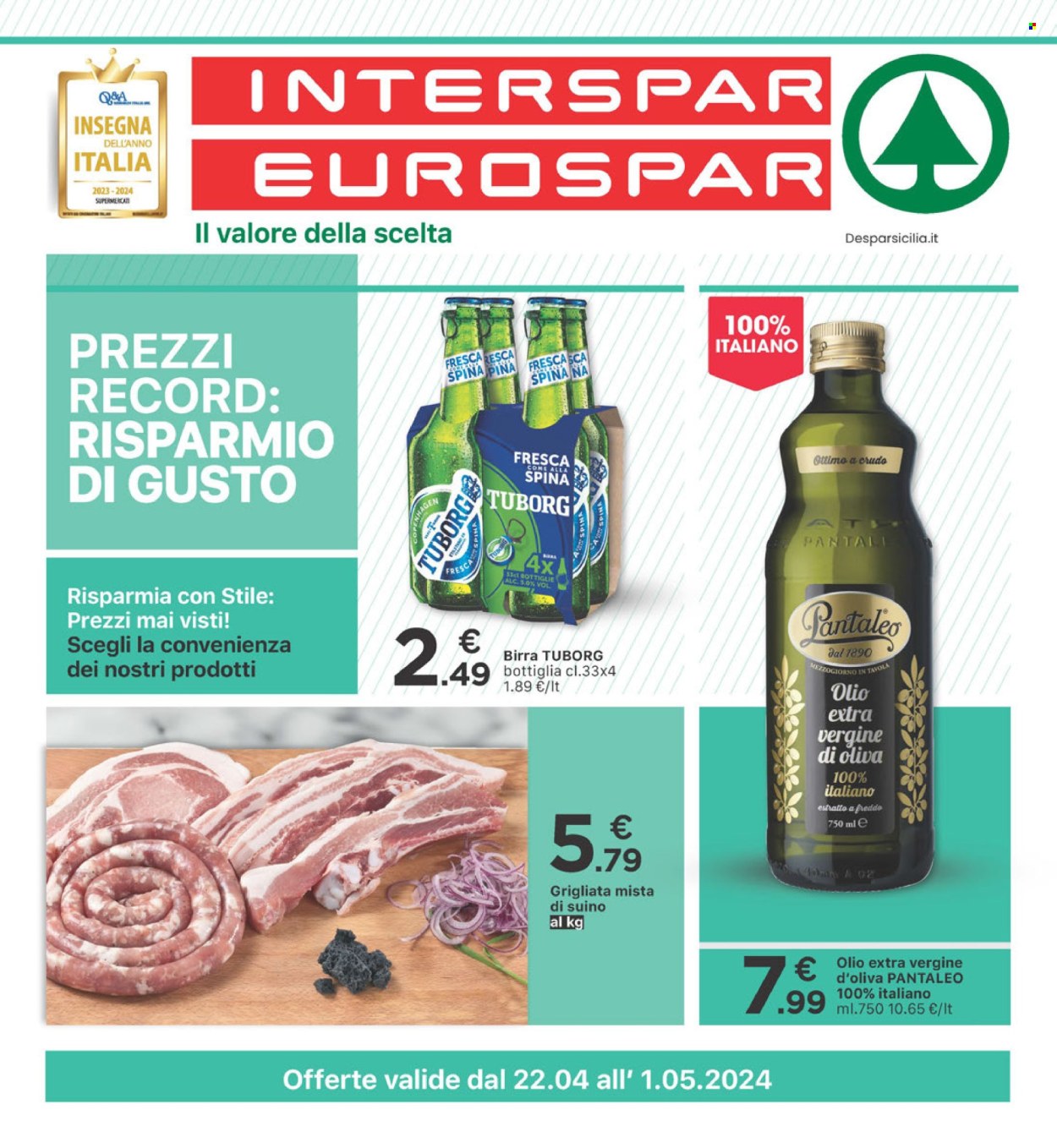 Volantino Eurospar - 22/4/2024 - 1/5/2024. Pagina 1