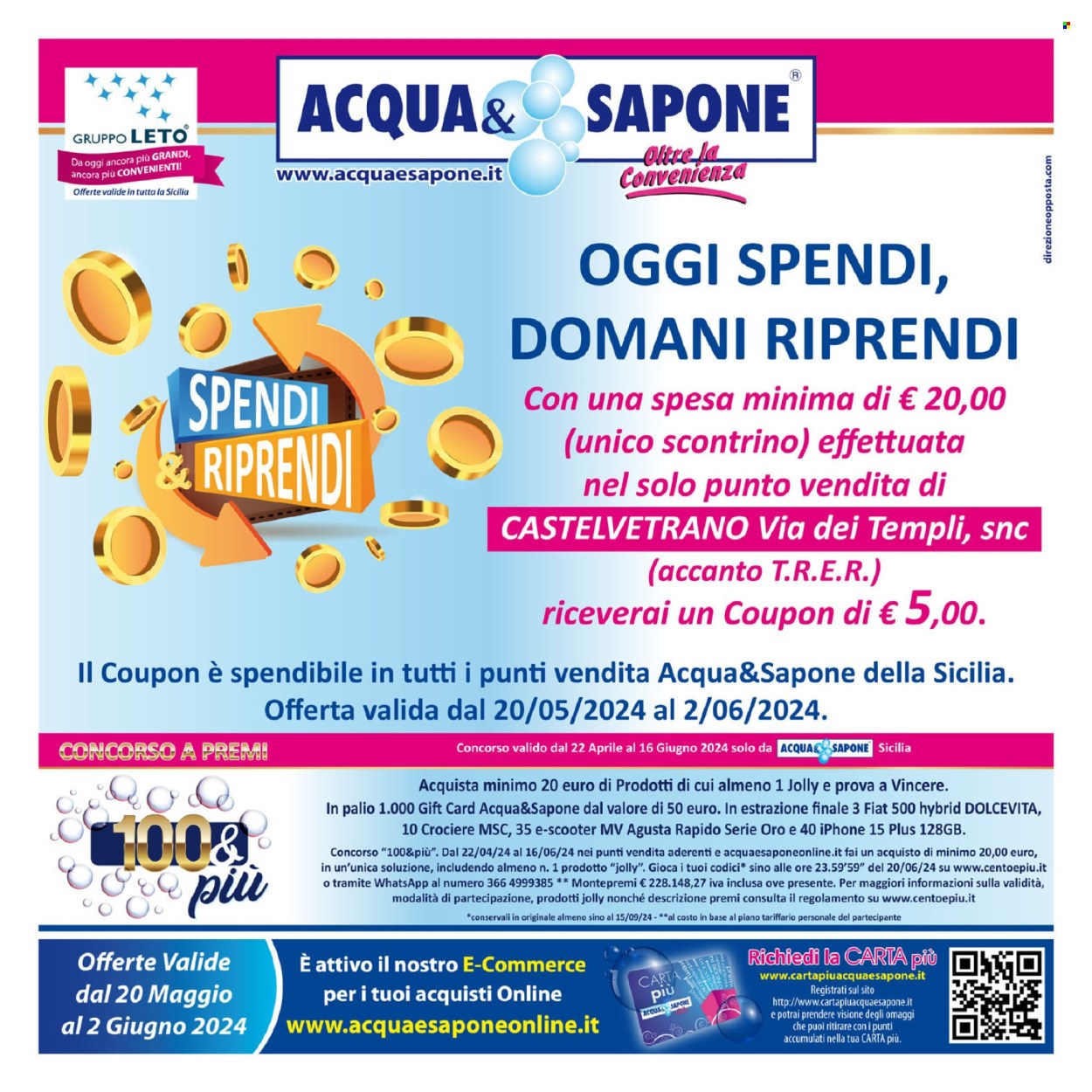 Volantino Acqua & Sapone - 20/5/2024 - 2/6/2024. Pagina 1