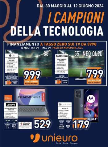 Volantino Unieuro - 30/5/2024 - 12/6/2024.