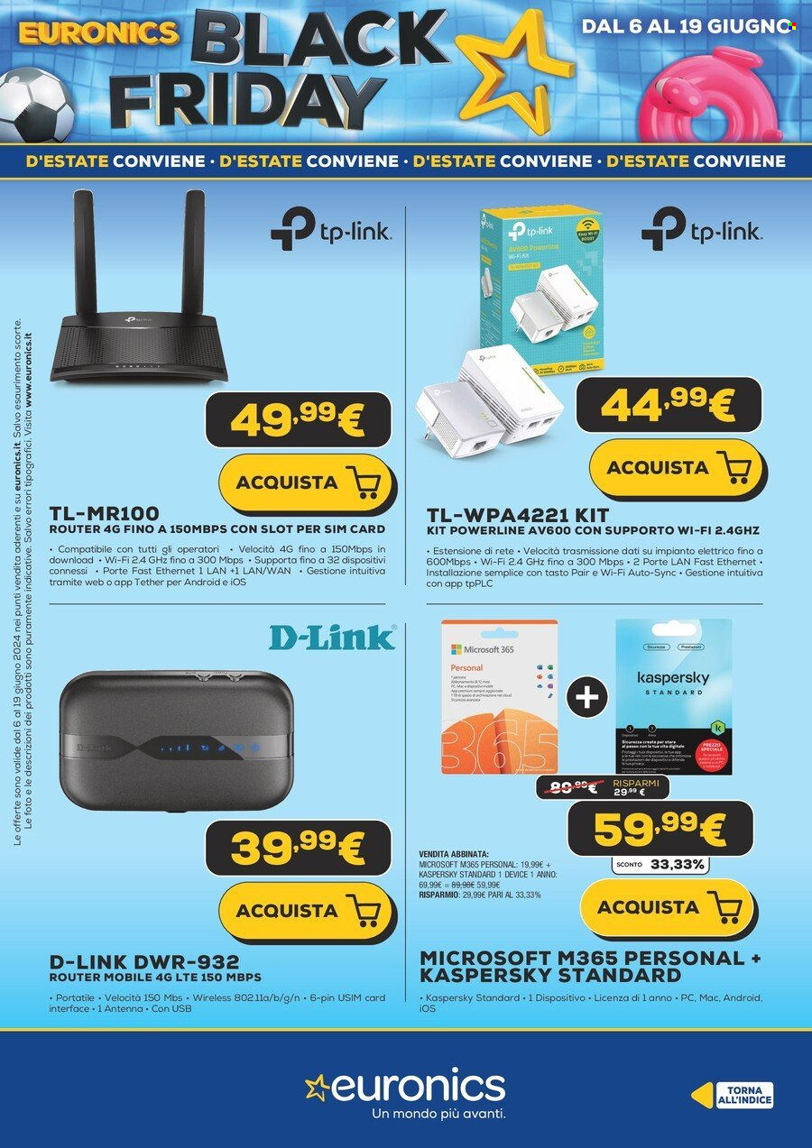 Volantino Euronics - 6/6/2024 - 19/6/2024. Pagina 43