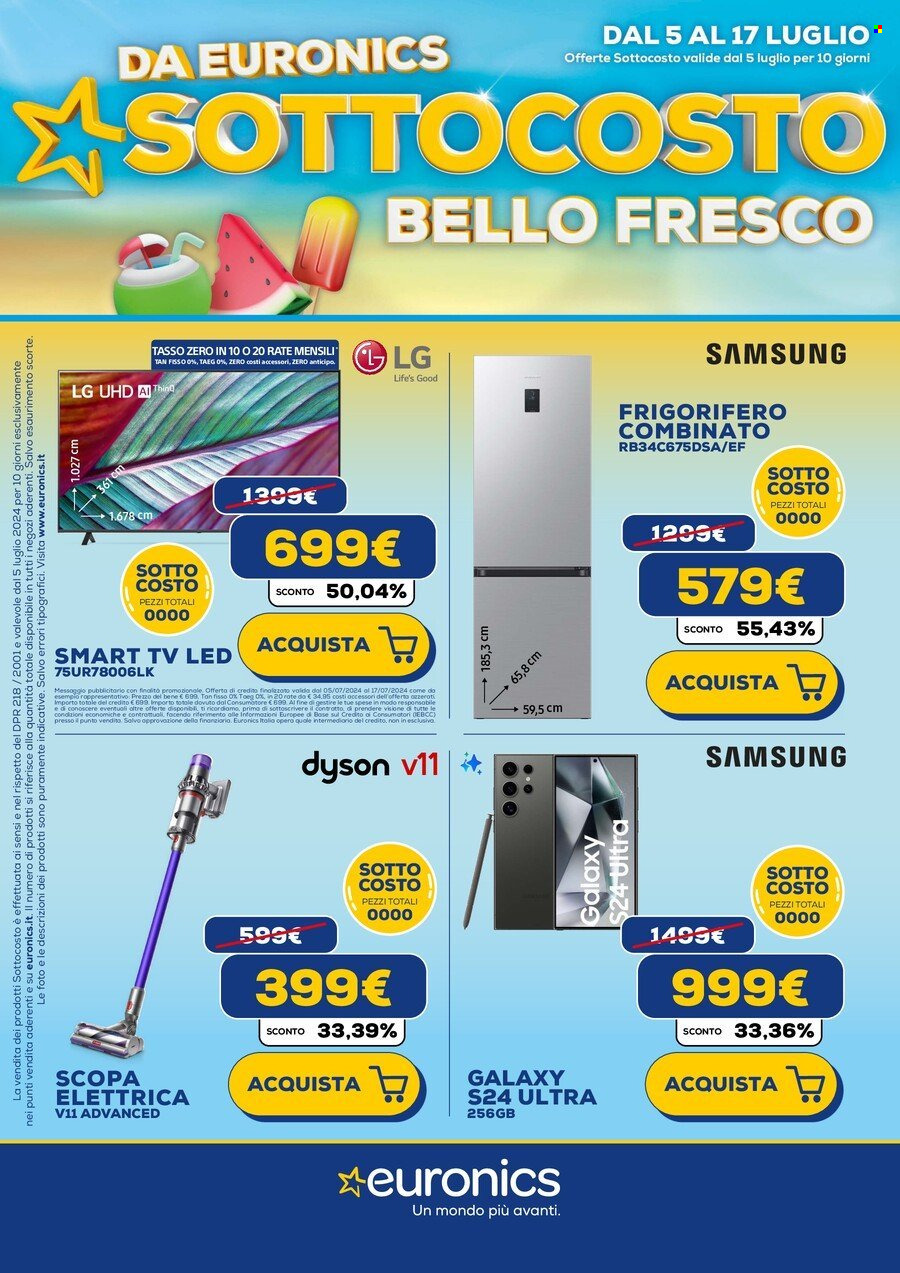 Volantino Euronics - 5/7/2024 - 17/7/2024. Pagina 1