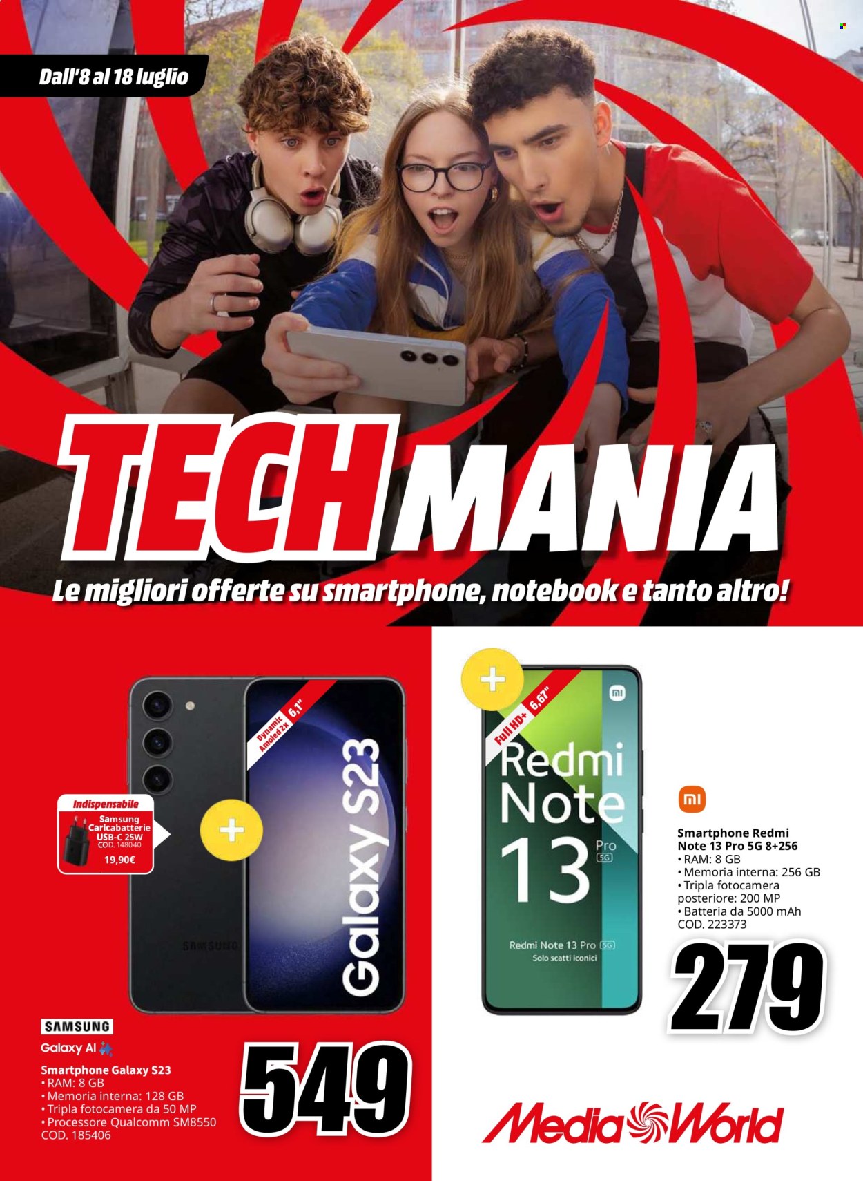 Volantino MediaWorld - 8/7/2024 - 18/7/2024. Pagina 1
