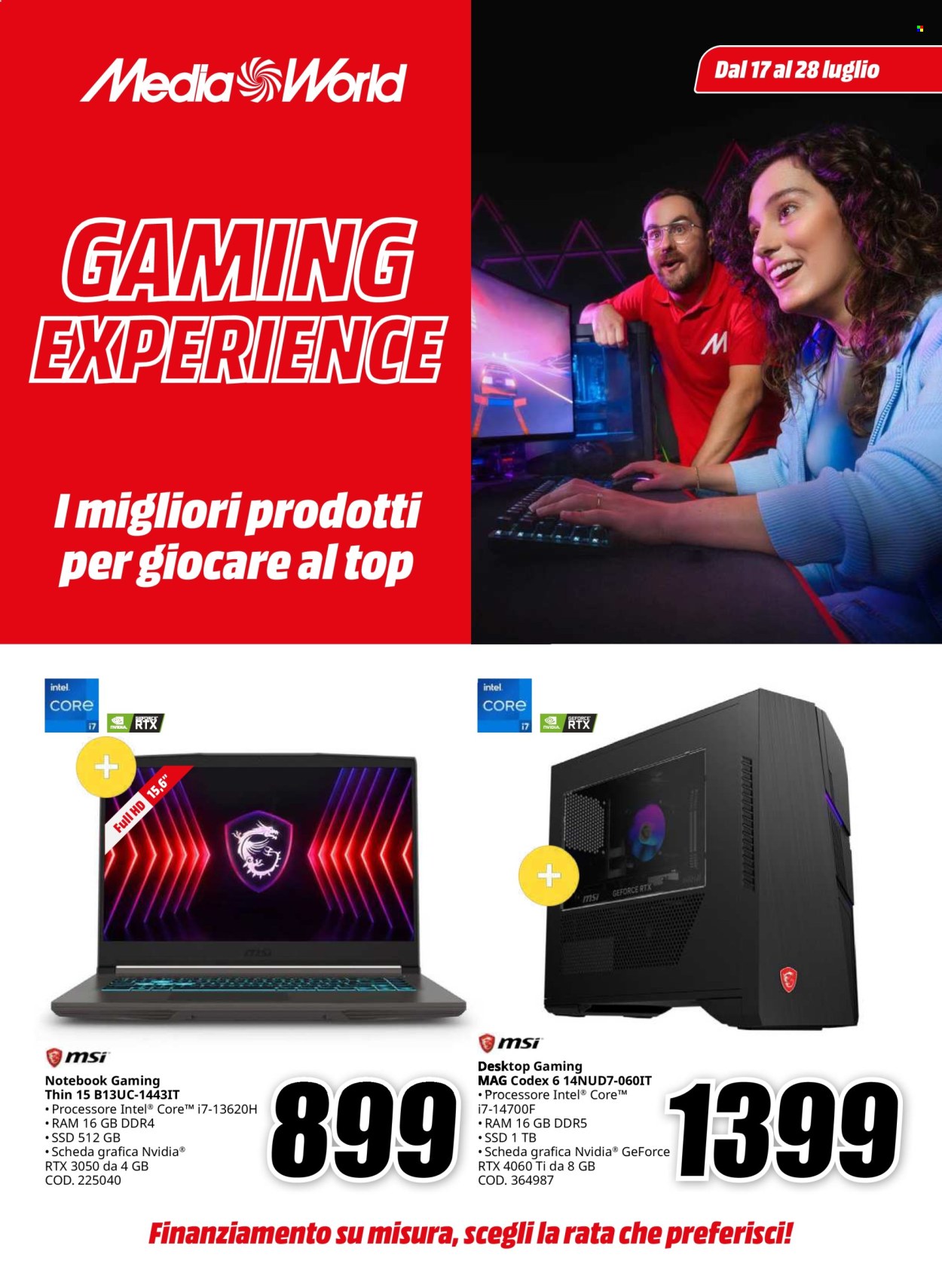 Volantino MediaWorld - 17/7/2024 - 28/7/2024. Pagina 1