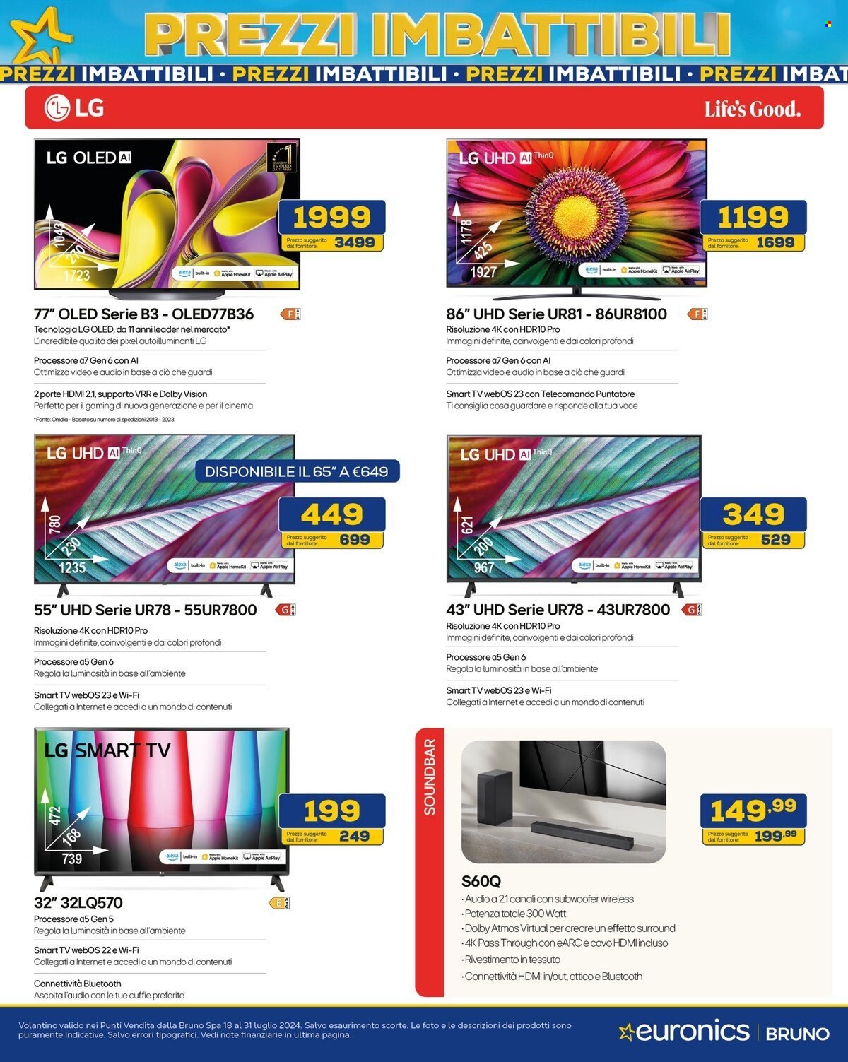 Volantino Euronics - 18/7/2024 - 31/7/2024. Pagina 13