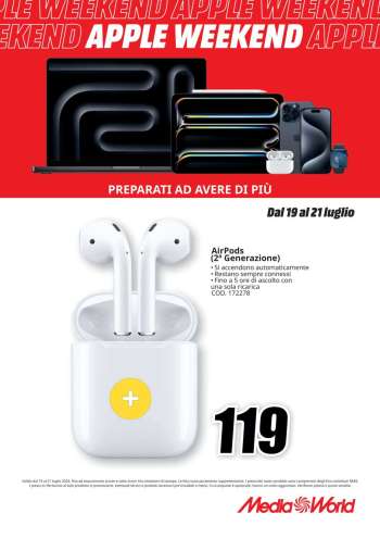 Volantino MediaWorld - 19/7/2024 - 21/7/2024.