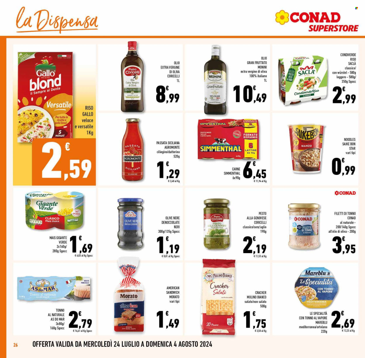 Volantino Conad Superstore - 24/7/2024 - 6/8/2024. Pagina 26