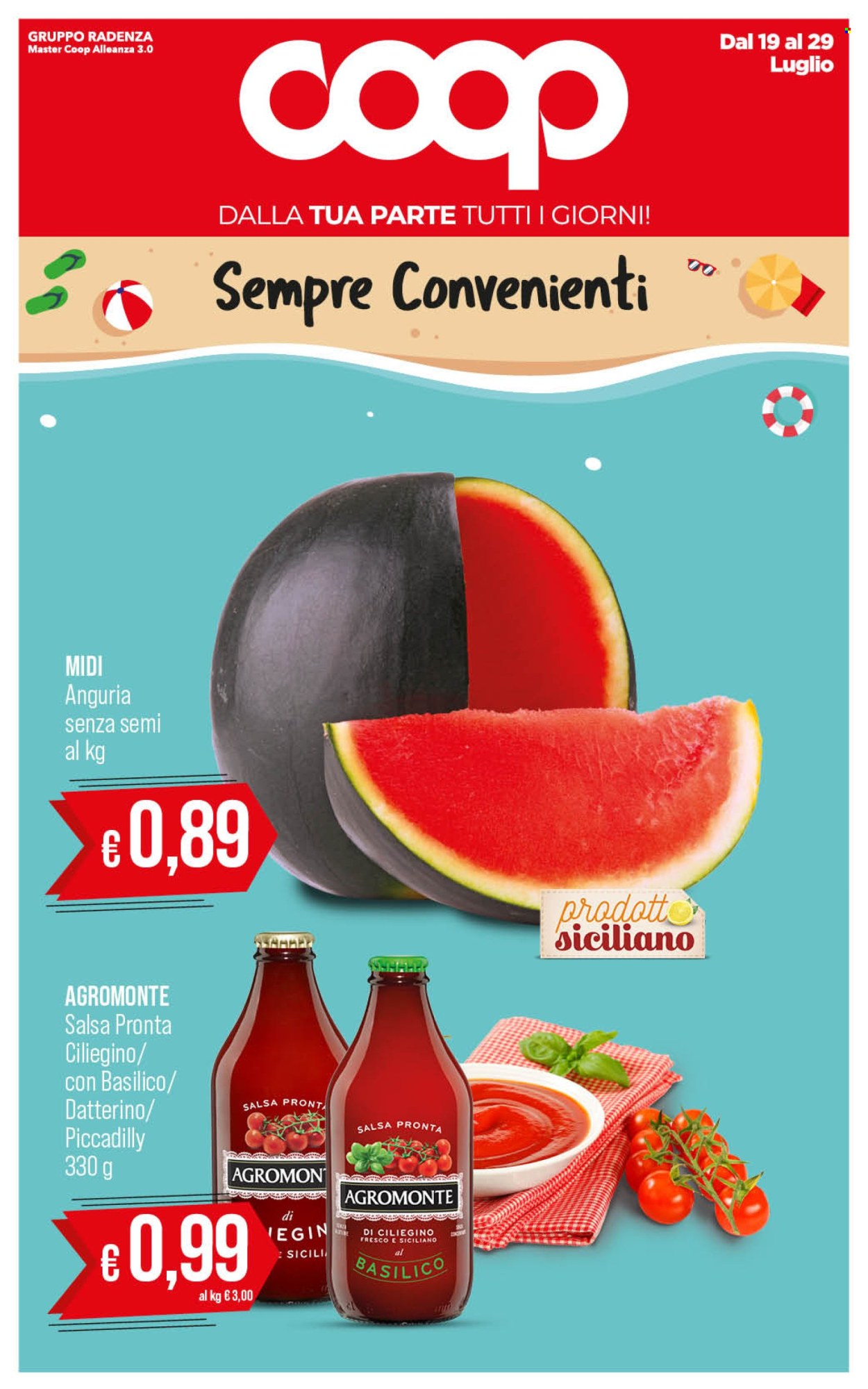 Volantino Coop - 19/7/2024 - 29/7/2024. Pagina 1