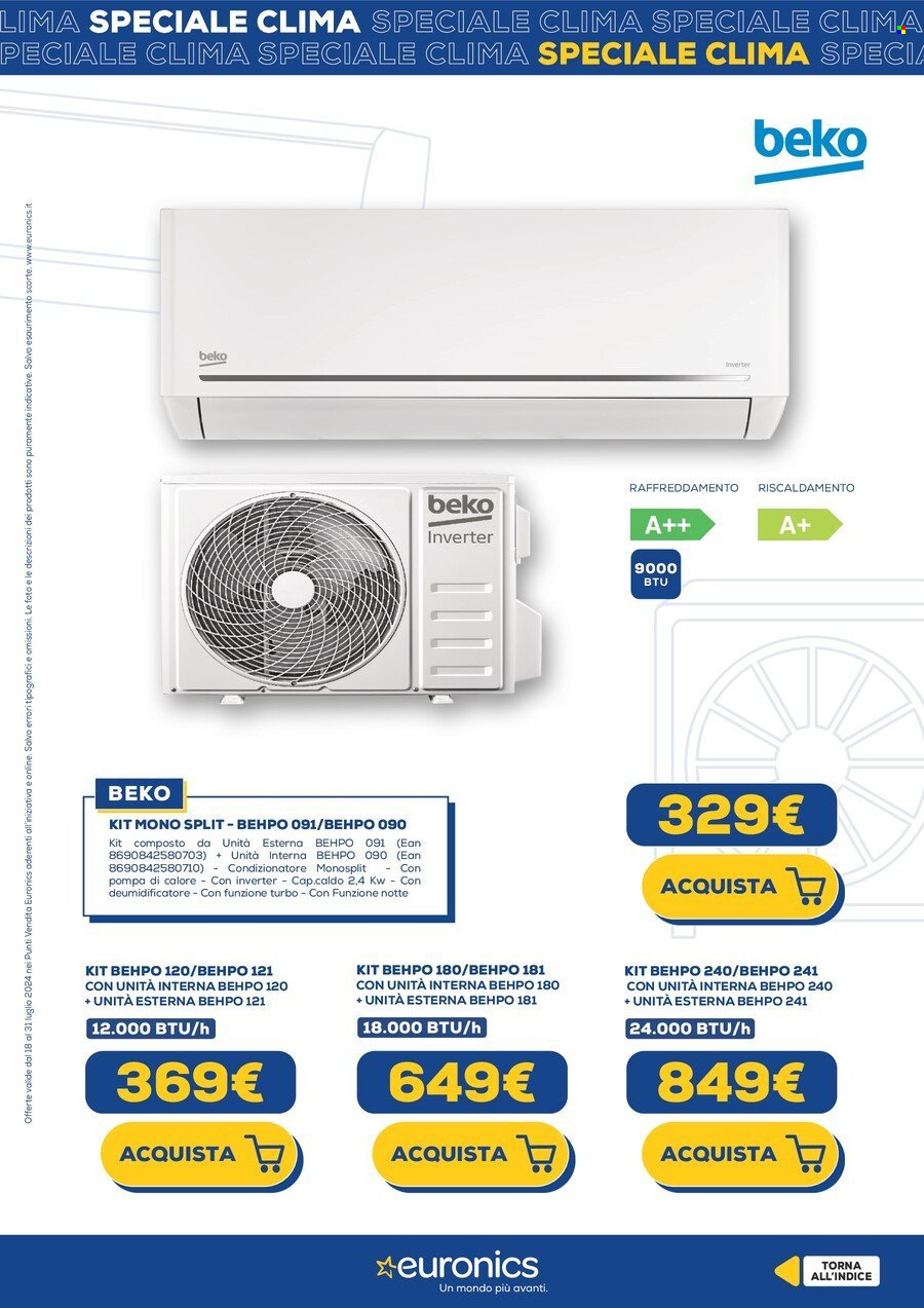 Volantino Euronics - 19/7/2024 - 31/7/2024. Pagina 16