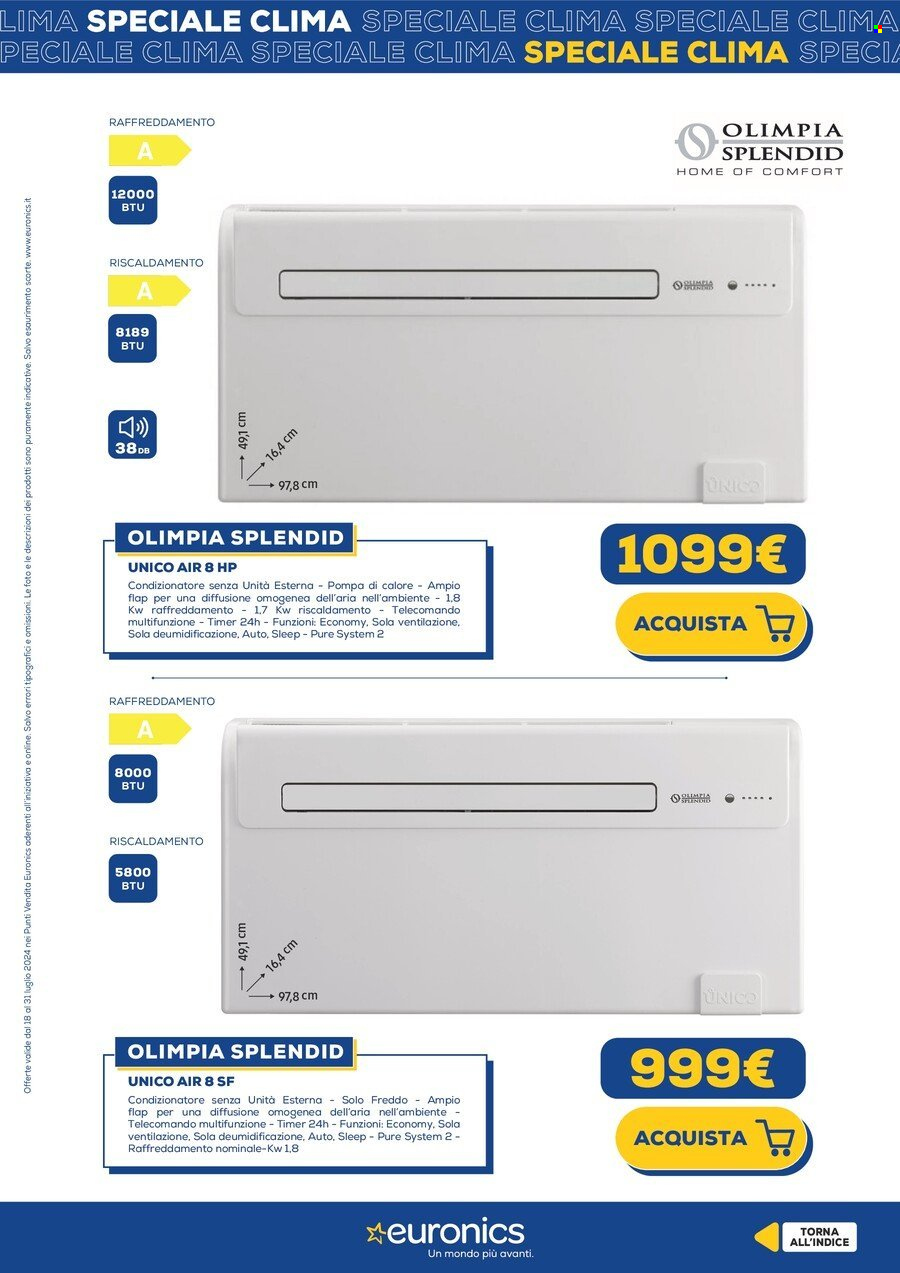 Volantino Euronics - 19/7/2024 - 31/7/2024. Pagina 21