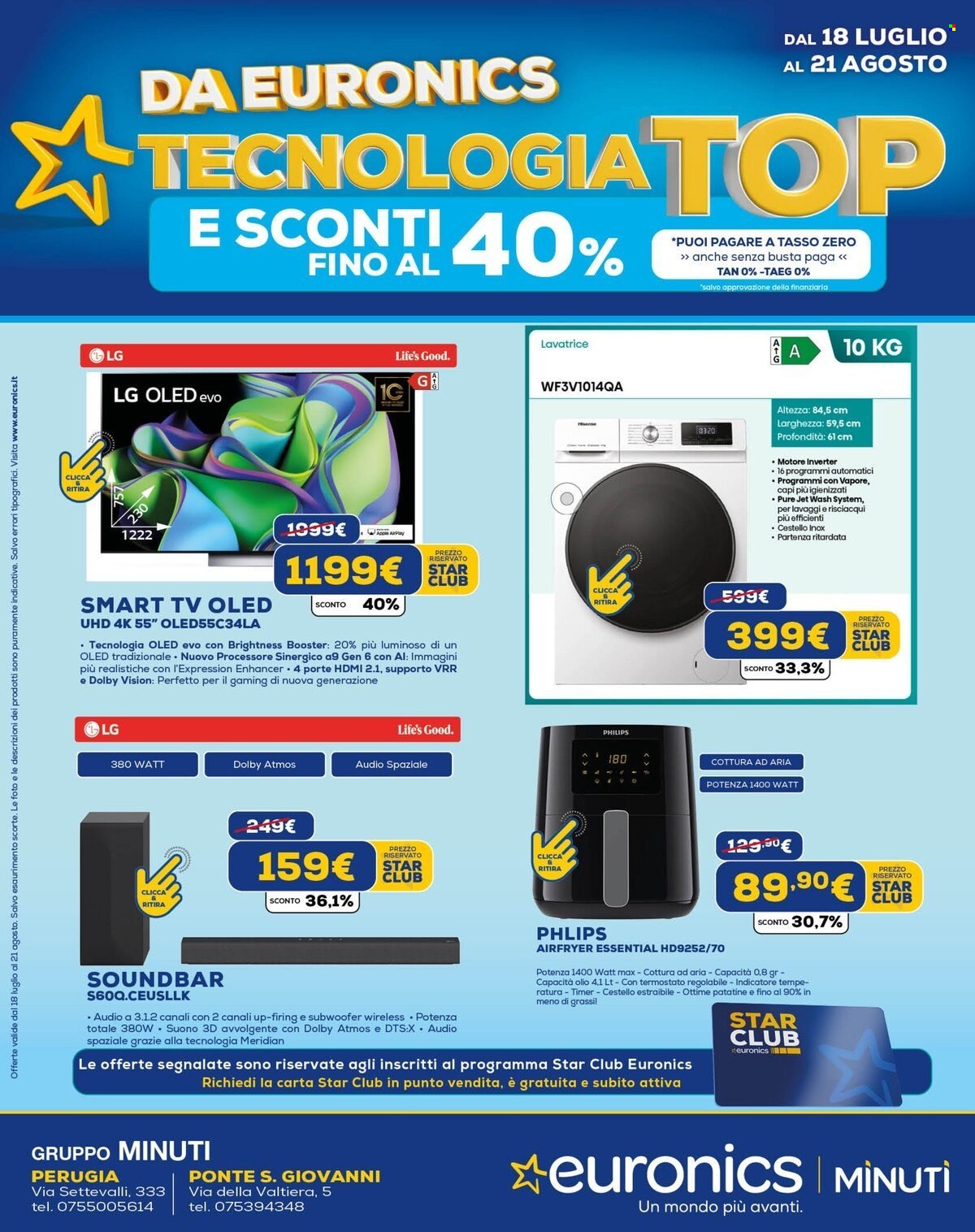 Volantino Euronics - 18/7/2024 - 22/8/2024. Pagina 1