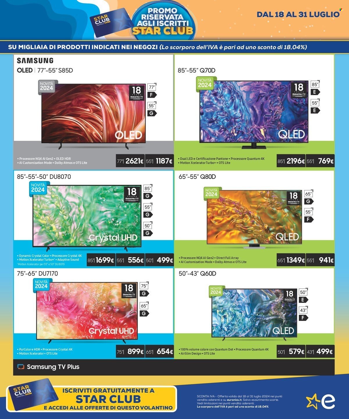 Volantino Euronics - 18/7/2024 - 31/7/2024. Pagina 7