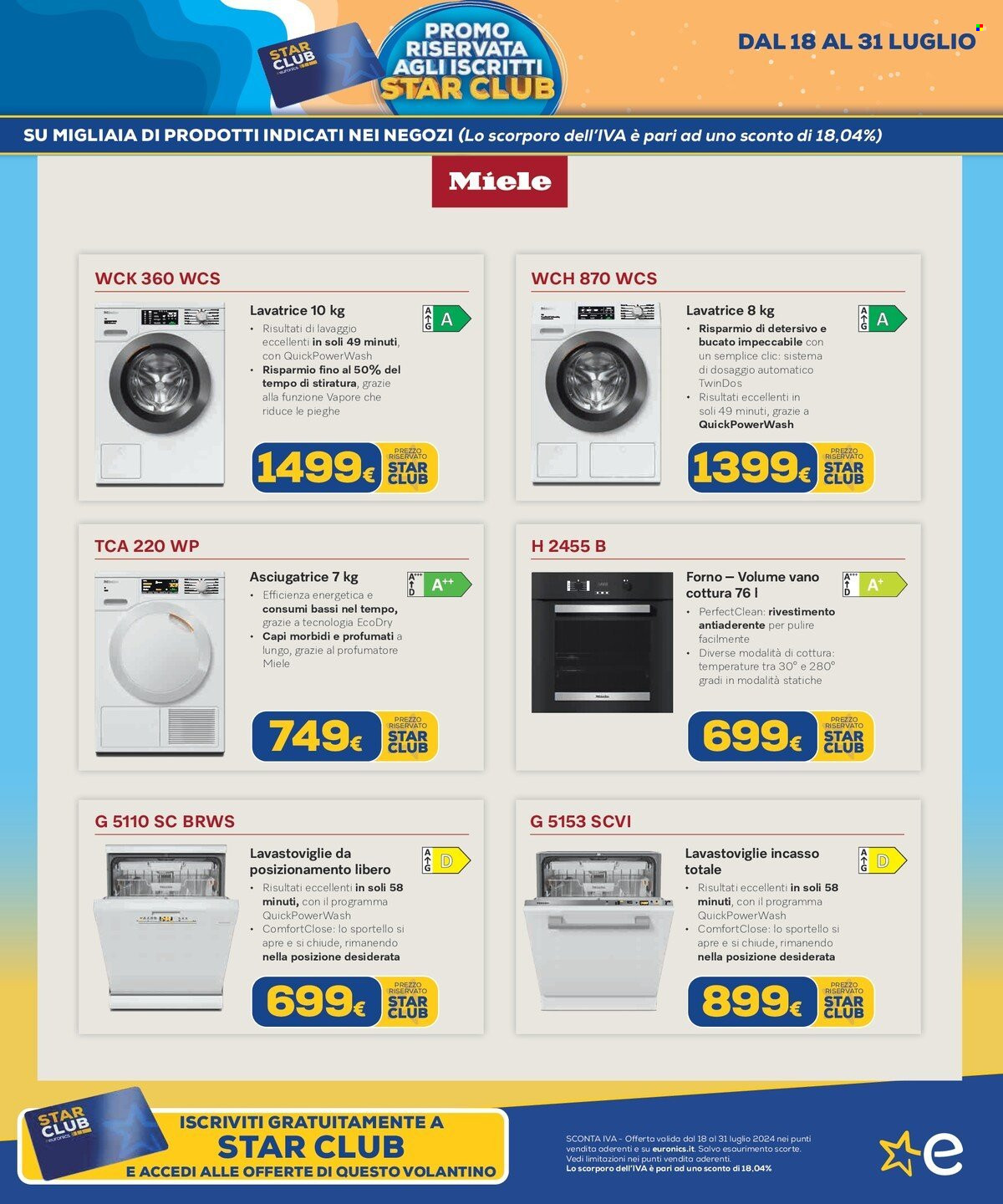 Volantino Euronics - 18/7/2024 - 31/7/2024. Pagina 29