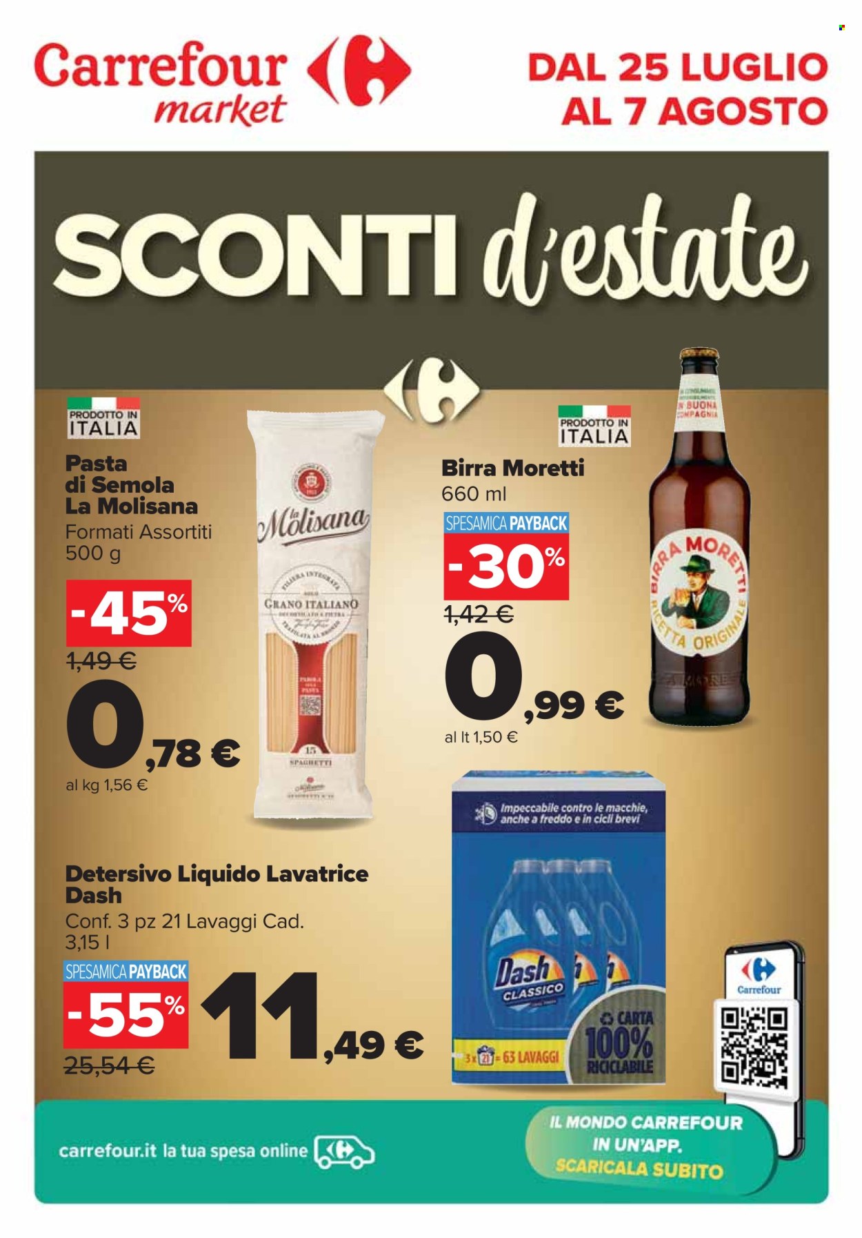 Volantino Carrefour - 25/7/2024 - 7/8/2024. Pagina 1
