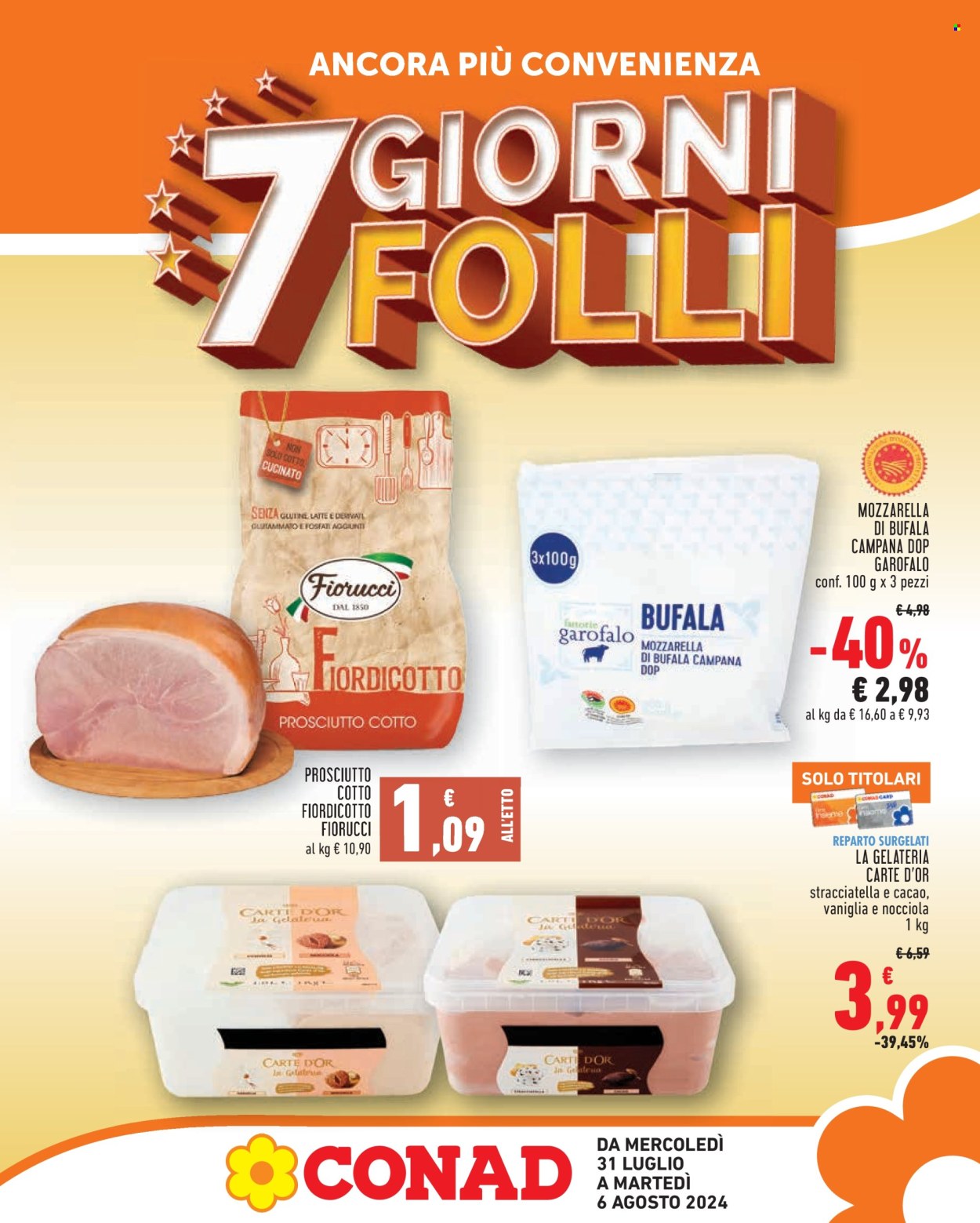 Volantino Conad - 31/7/2024 - 6/8/2024. Pagina 1