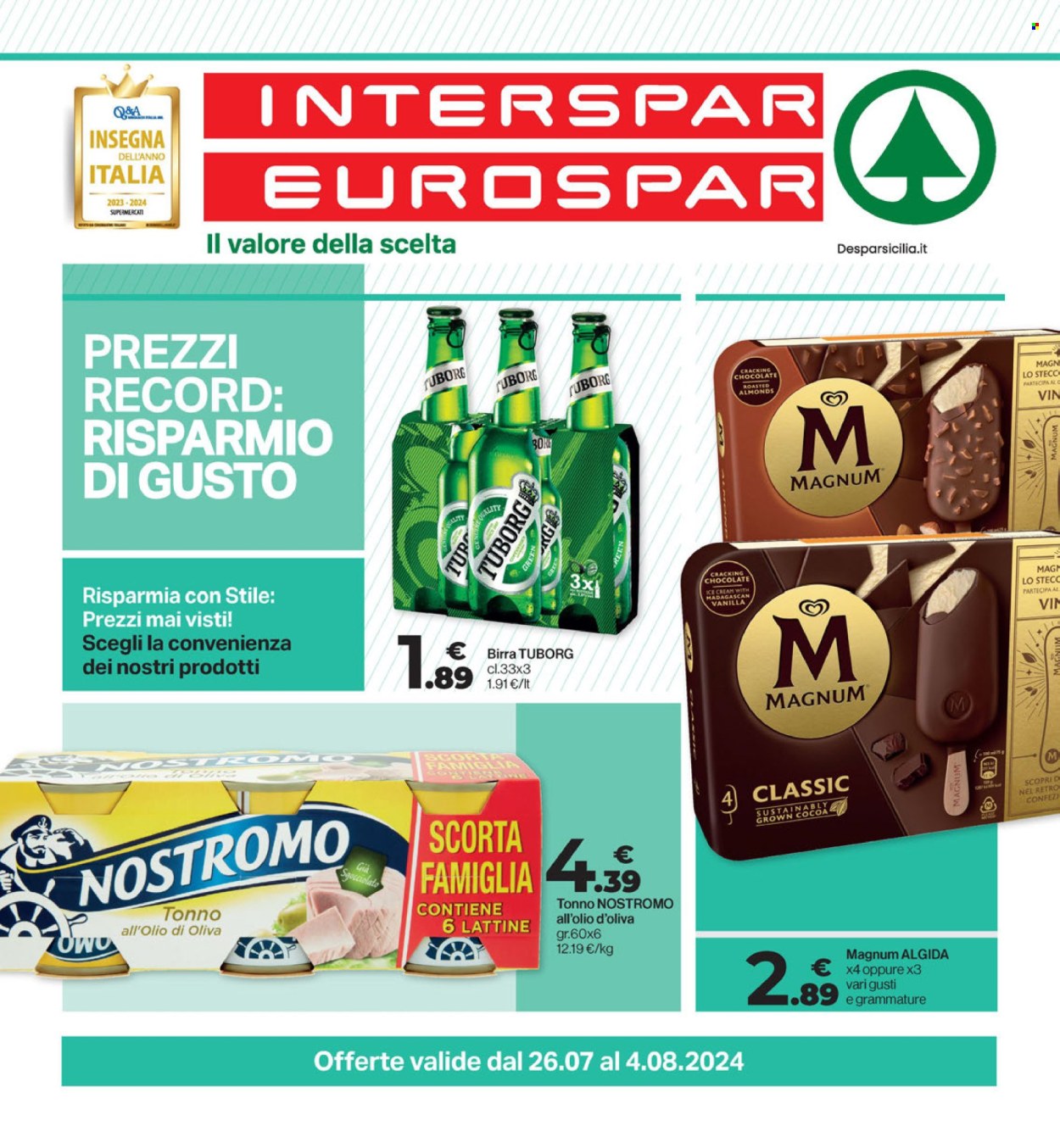 Volantino Eurospar - 26/7/2024 - 4/8/2024. Pagina 1