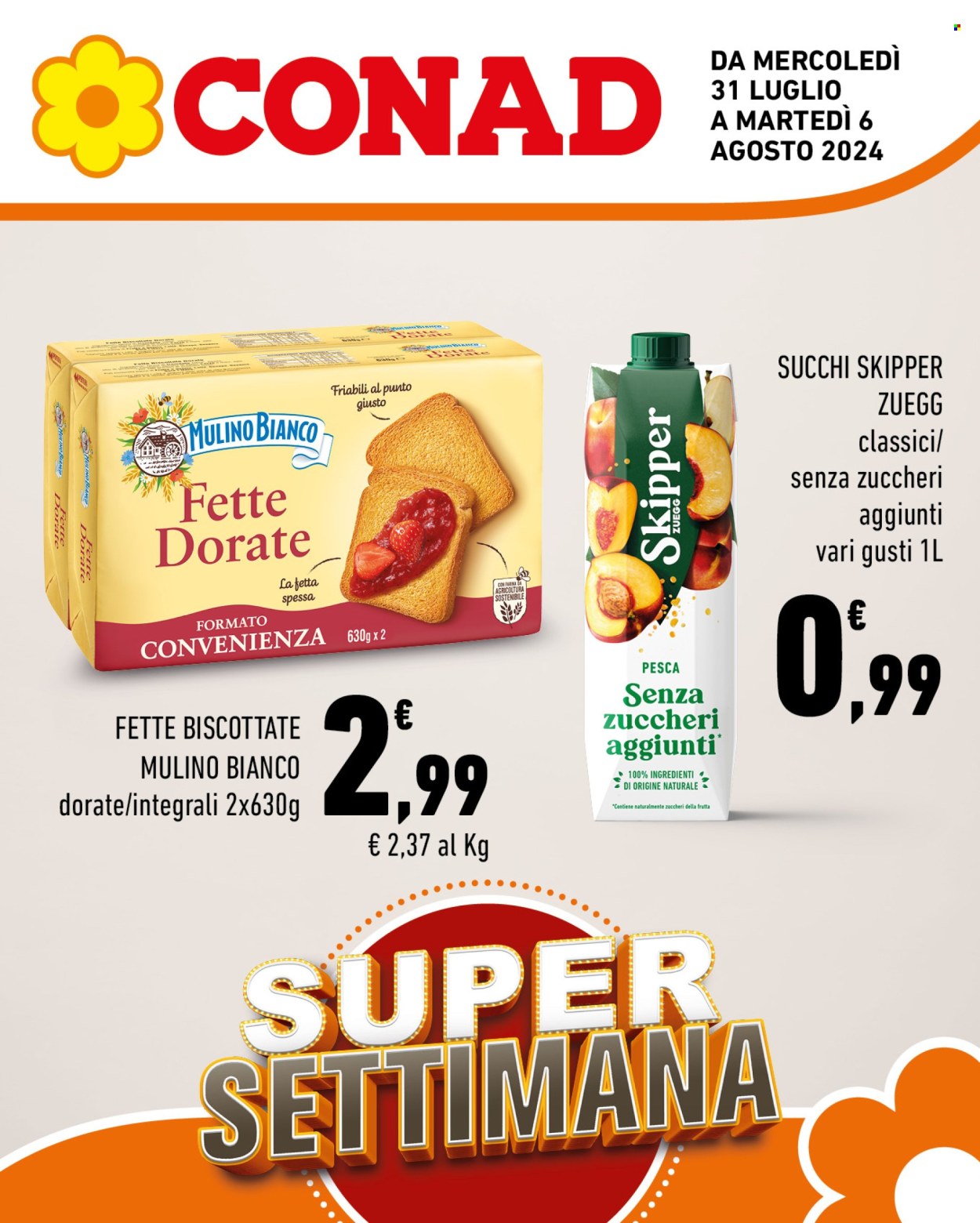 Volantino Conad - 31/7/2024 - 6/8/2024. Pagina 1