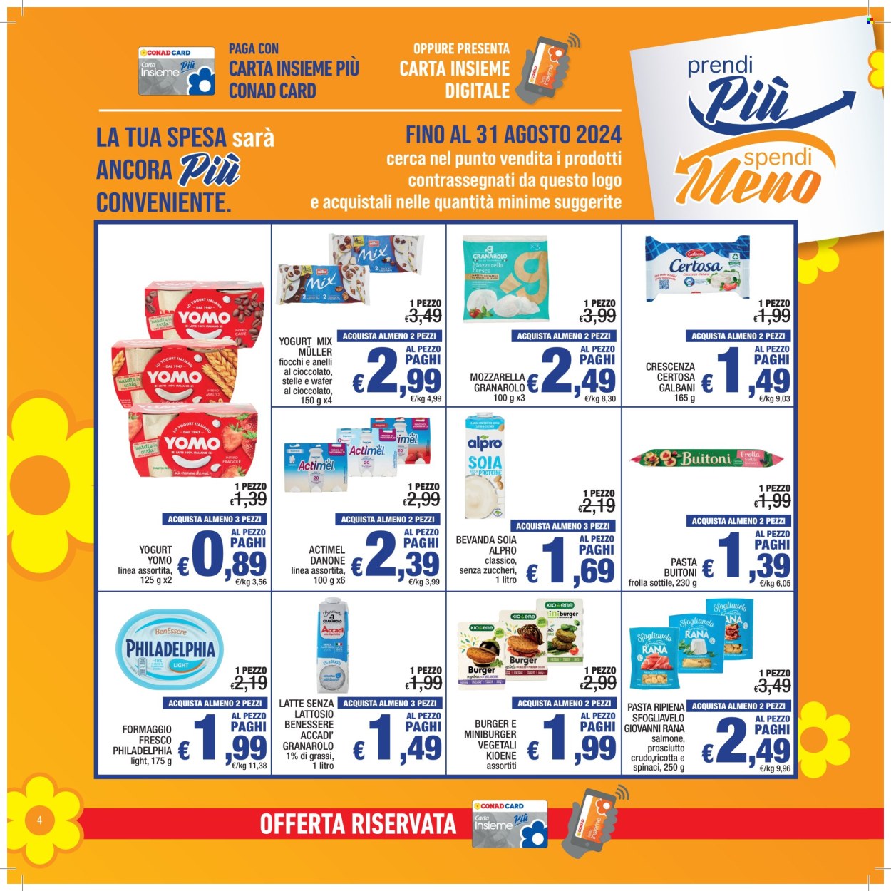 Leták Spesa Facile Conad - 1.8.2024 - 31.8.2024. Strana 4