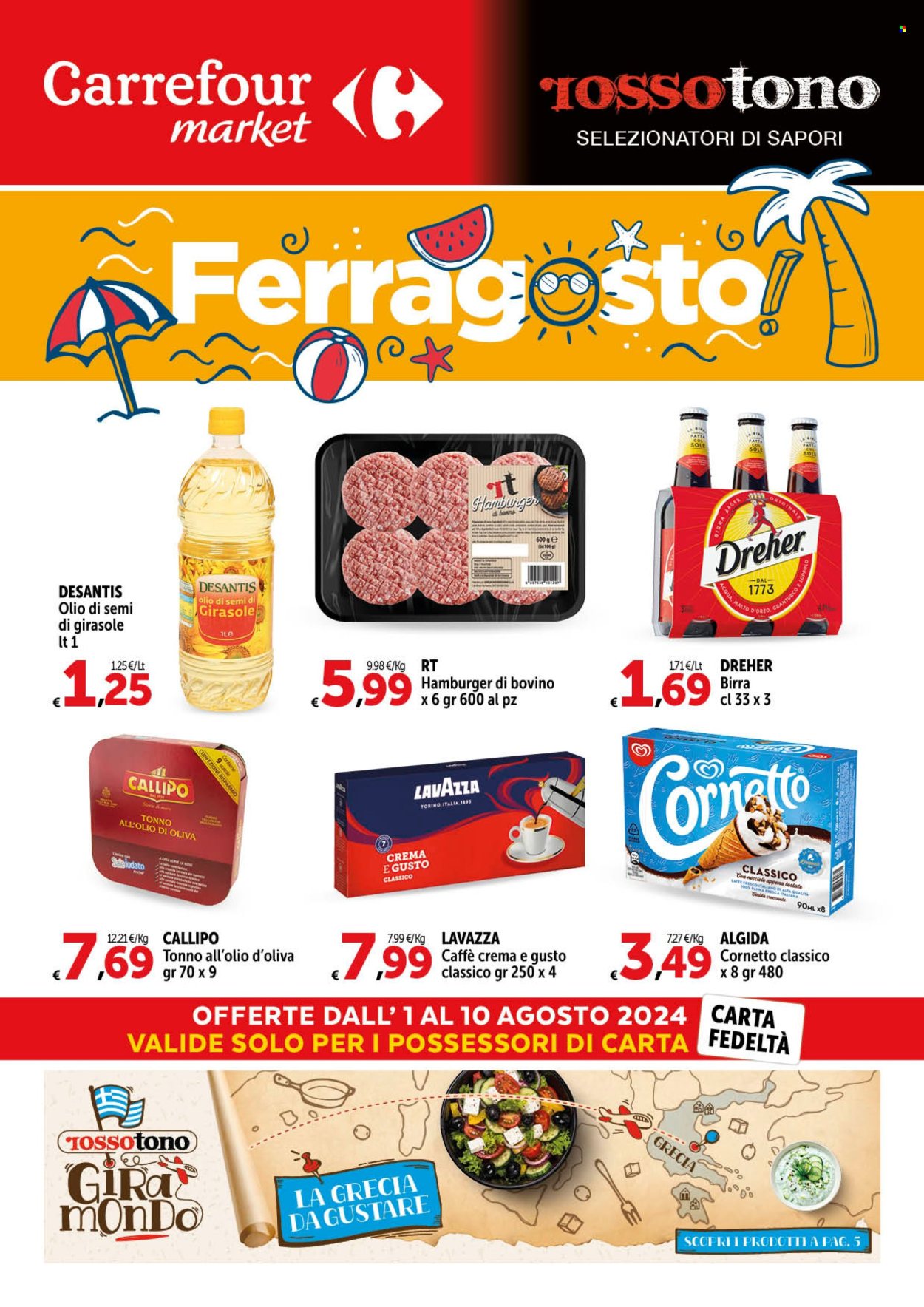 Volantino Carrefour - 1/8/2024 - 10/8/2024. Pagina 1